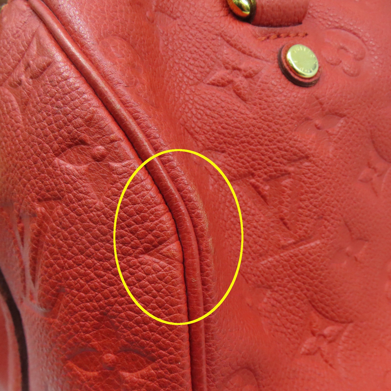 LOUIS VUITTON 【激減優惠】Monogram Empreinte Speedy 25 Bandouliere金扣手挽肩背兩用袋橙色