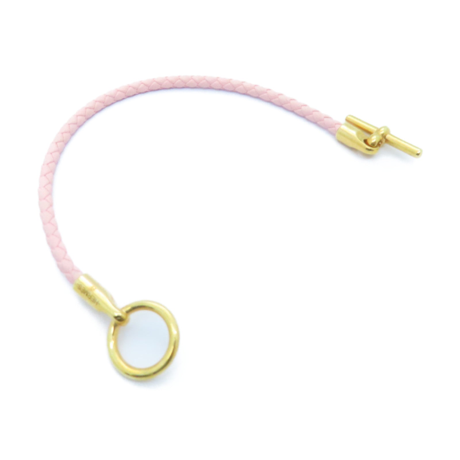 HERMES Leather Bracelets Gold Buckle Bracelet Pink