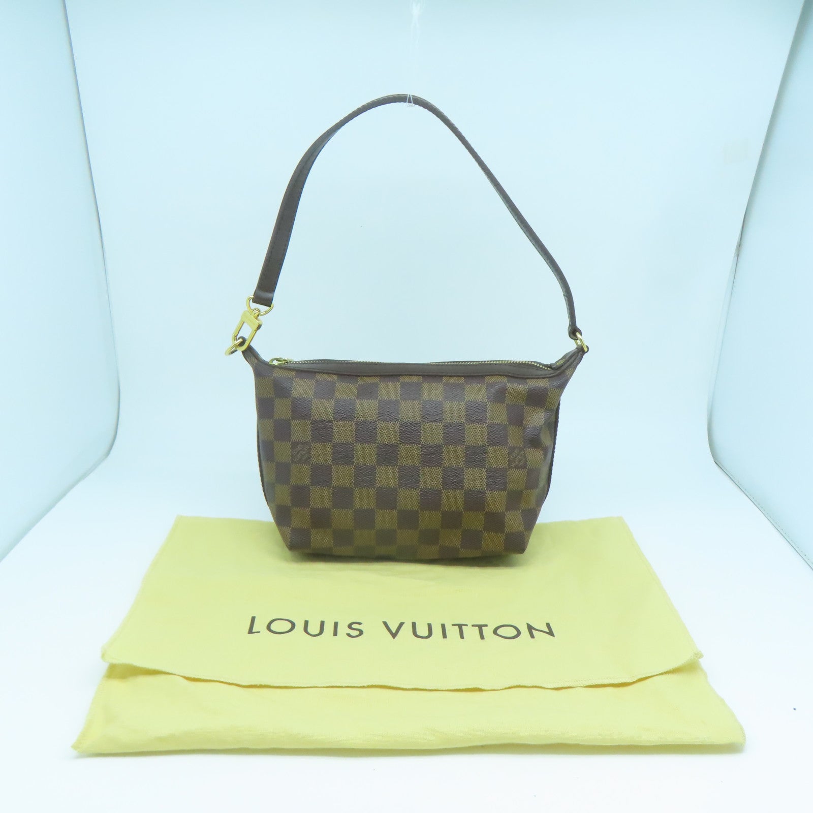 LOUIS VUITTON Damier Illovo PM金扣肩背袋啡色