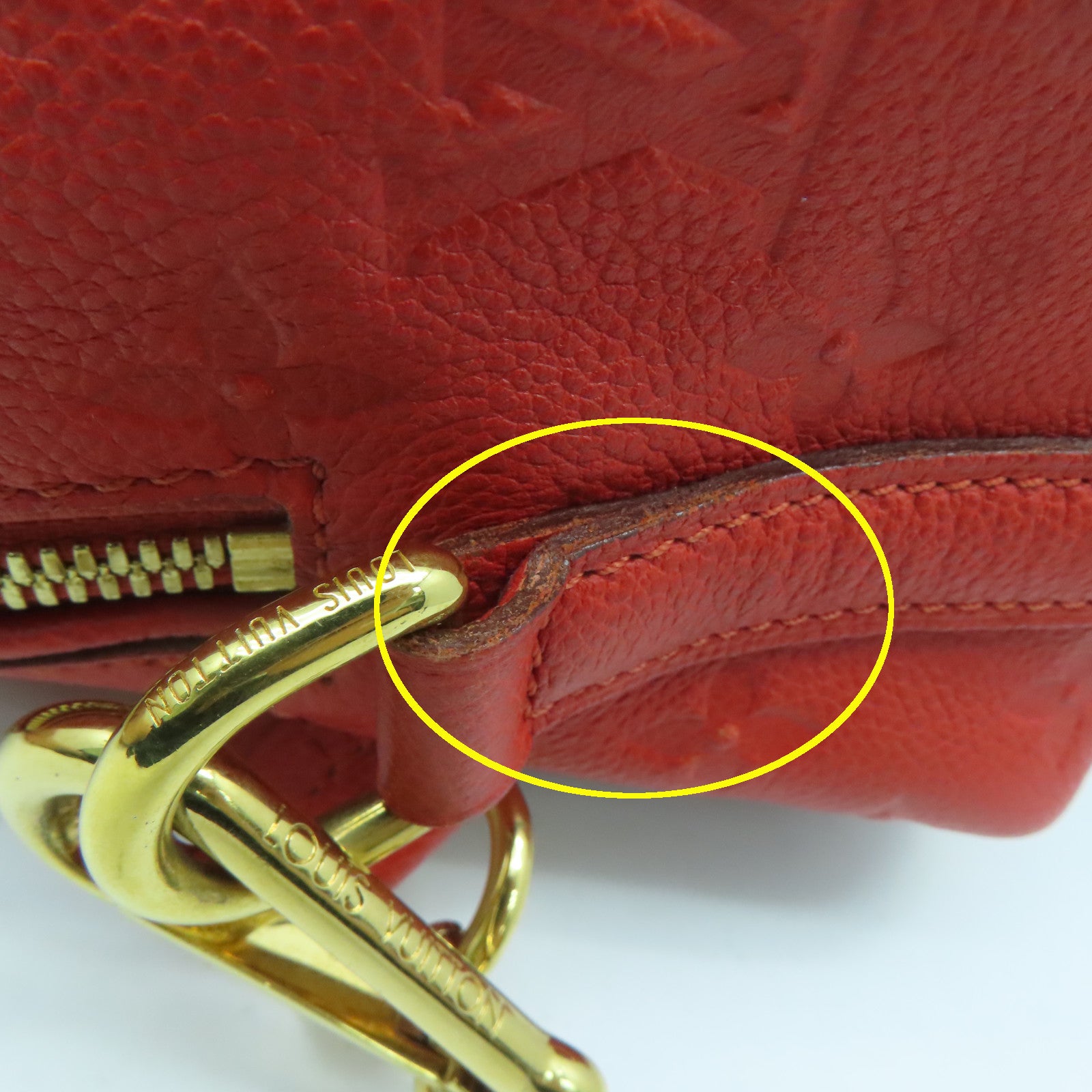 LOUIS VUITTON 【激減優惠】Monogram Empreinte Speedy 25 Bandouliere金扣手挽肩背兩用袋橙色