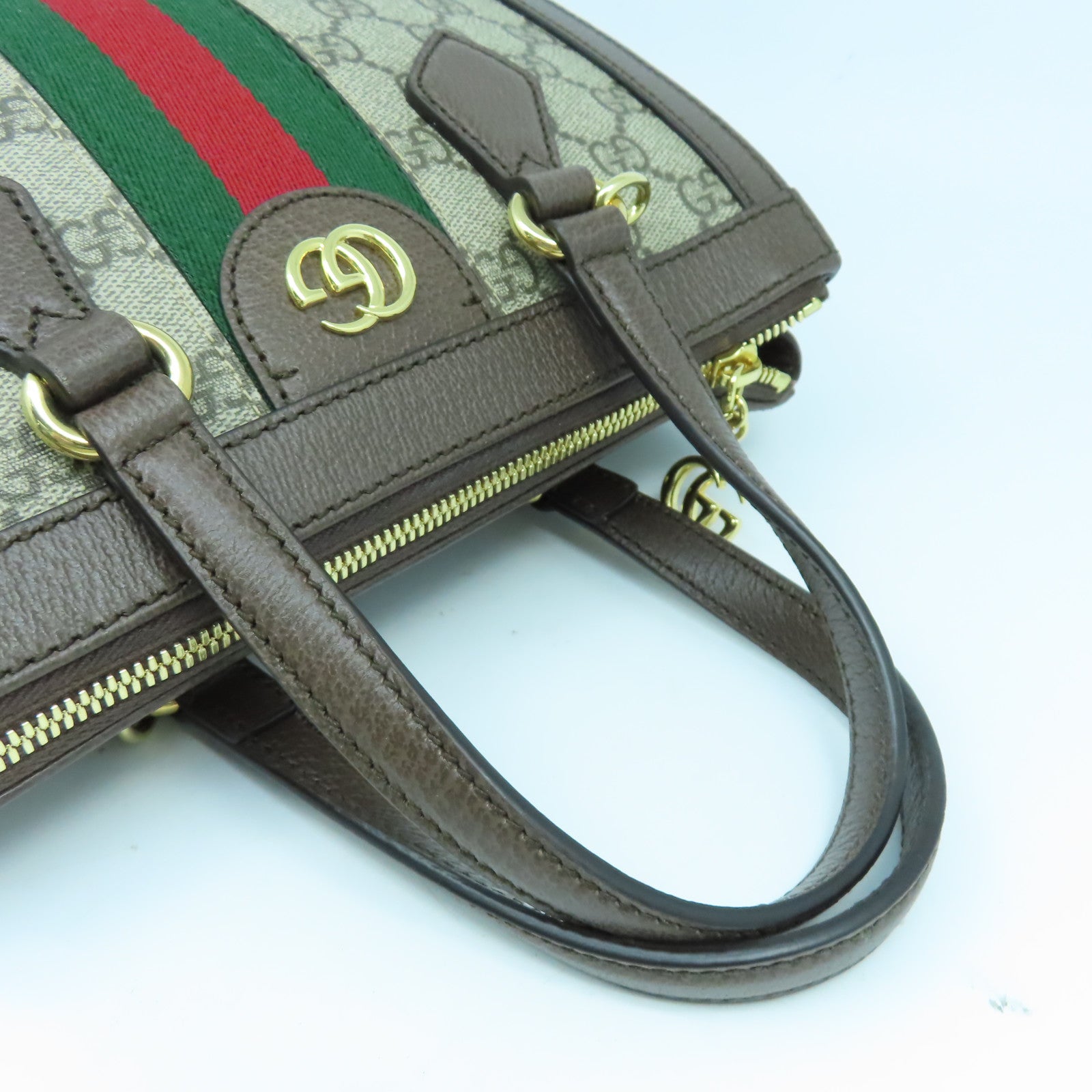 GUCCI 塗層帆布Ophidia Small Tote金扣手挽肩背兩用袋啡色