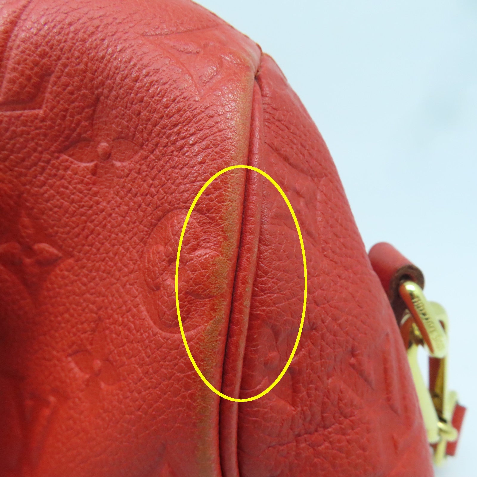 LOUIS VUITTON 【激減優惠】Monogram Empreinte Speedy 25 Bandouliere金扣手挽肩背兩用袋橙色