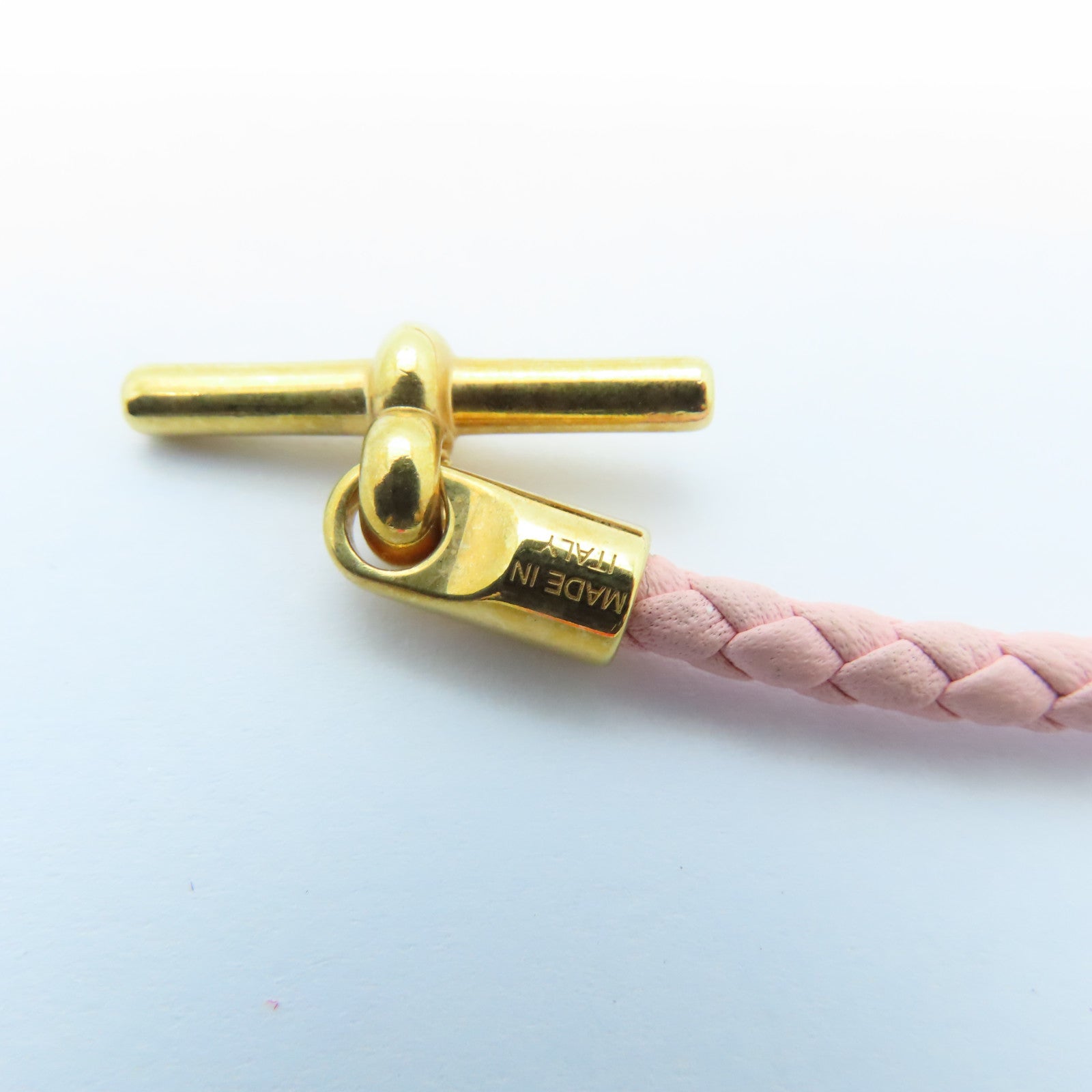 HERMES Leather Bracelets Gold Buckle Bracelet Pink