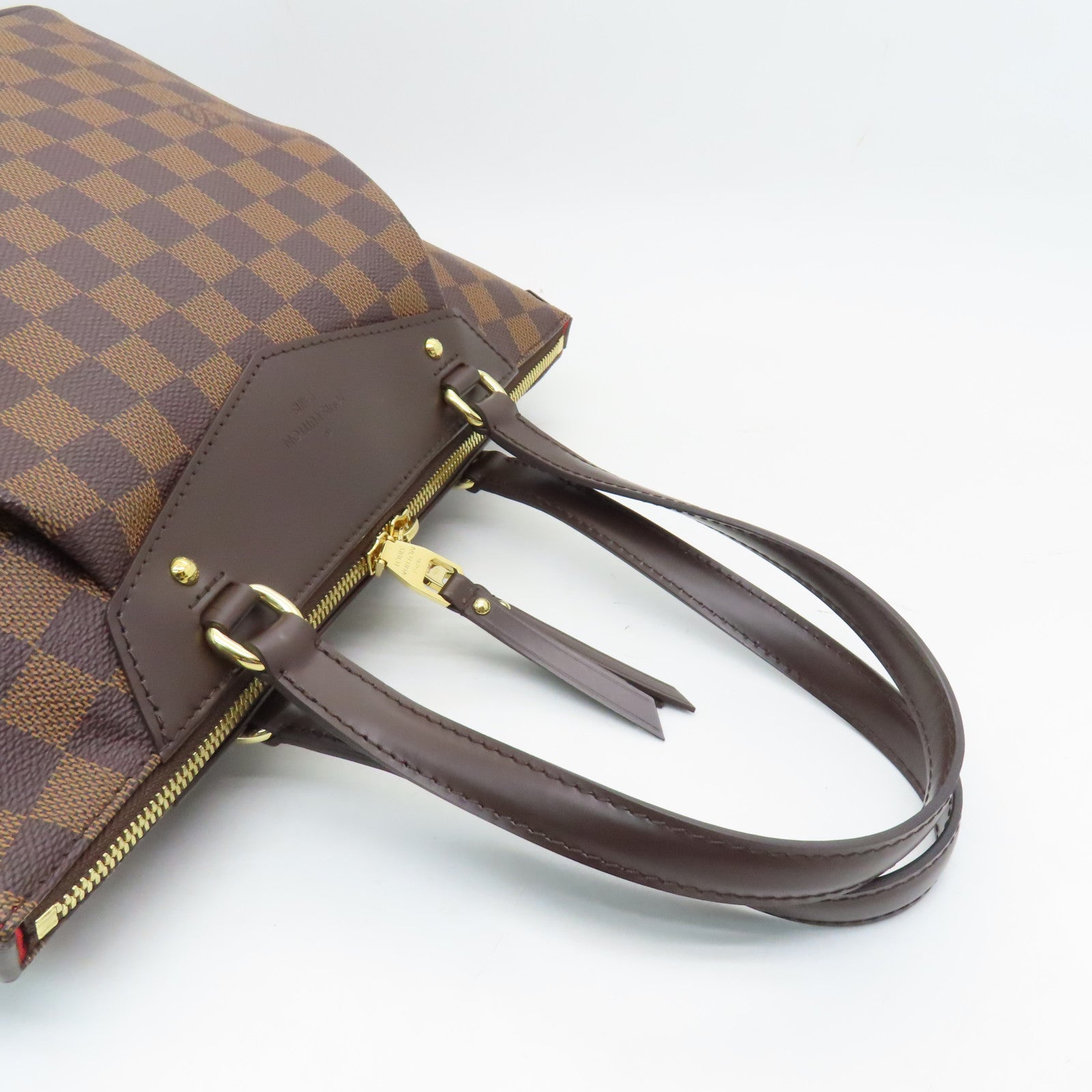 LOUIS VUITTON Damier Weekender PM金扣手挽袋啡色