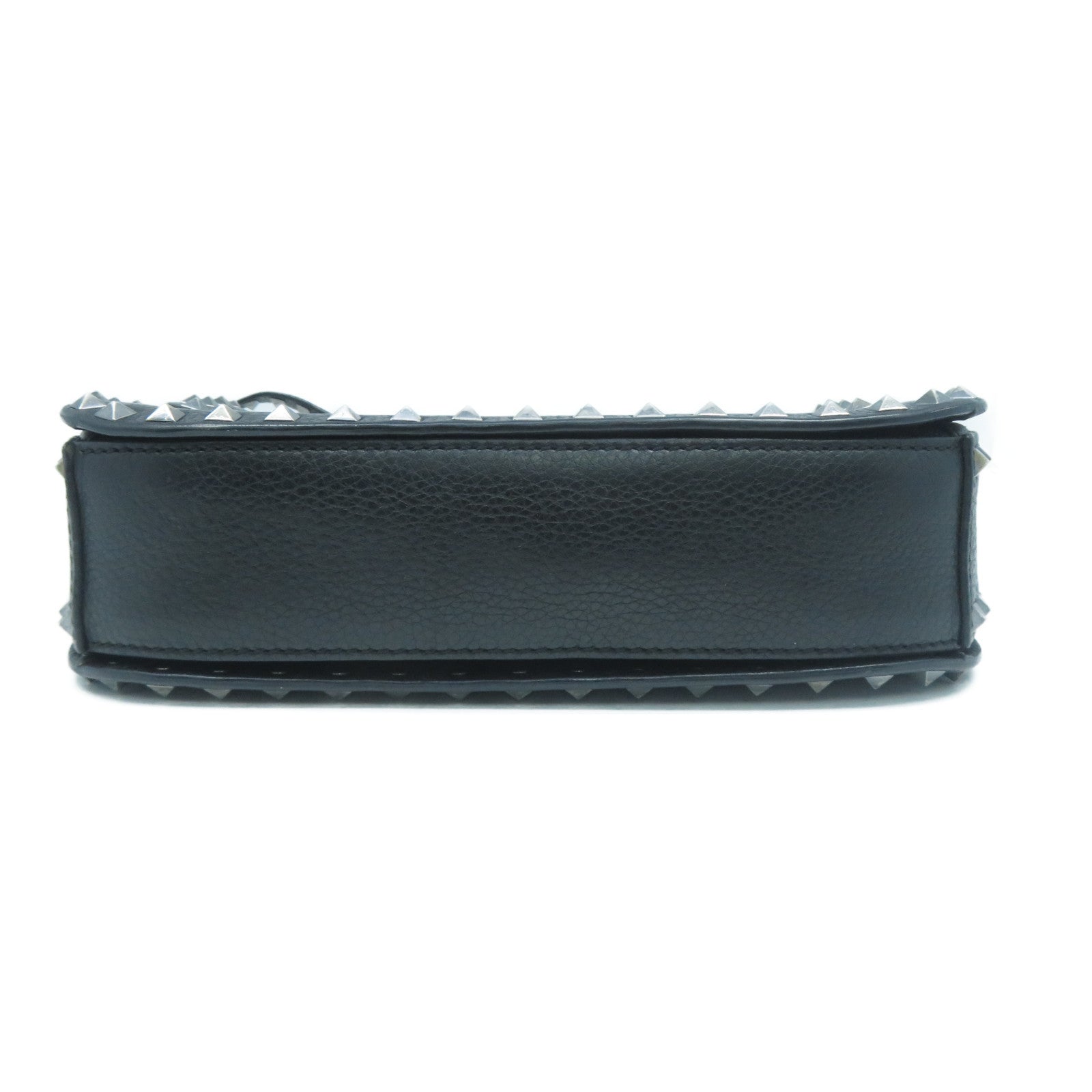 Valentino 牛皮皮革Shoulder Bag銀扣肩背包黑色