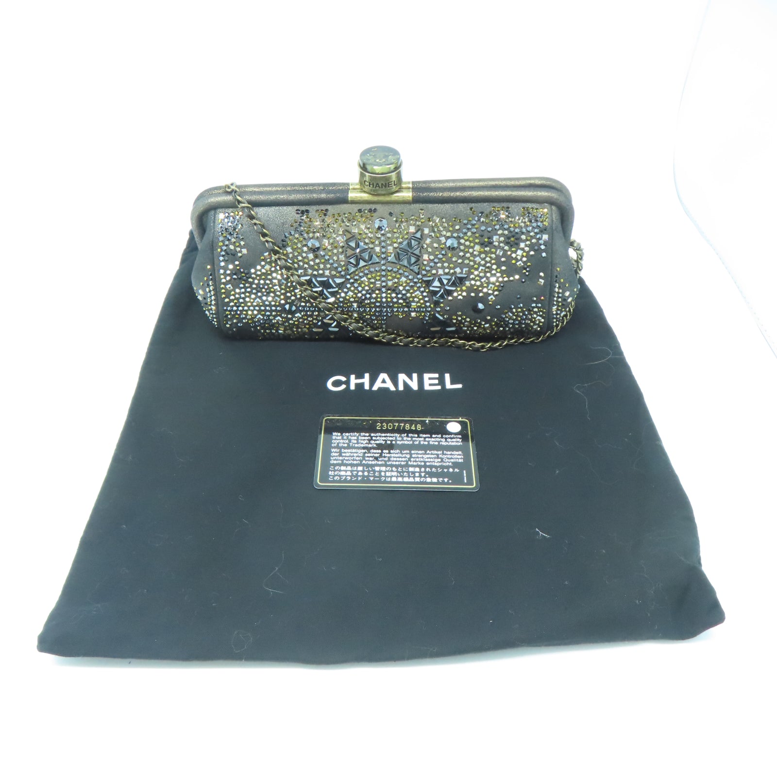 CHANEL 【激減優惠】Clutch with Chain金扣鏈帶肩背袋黑色