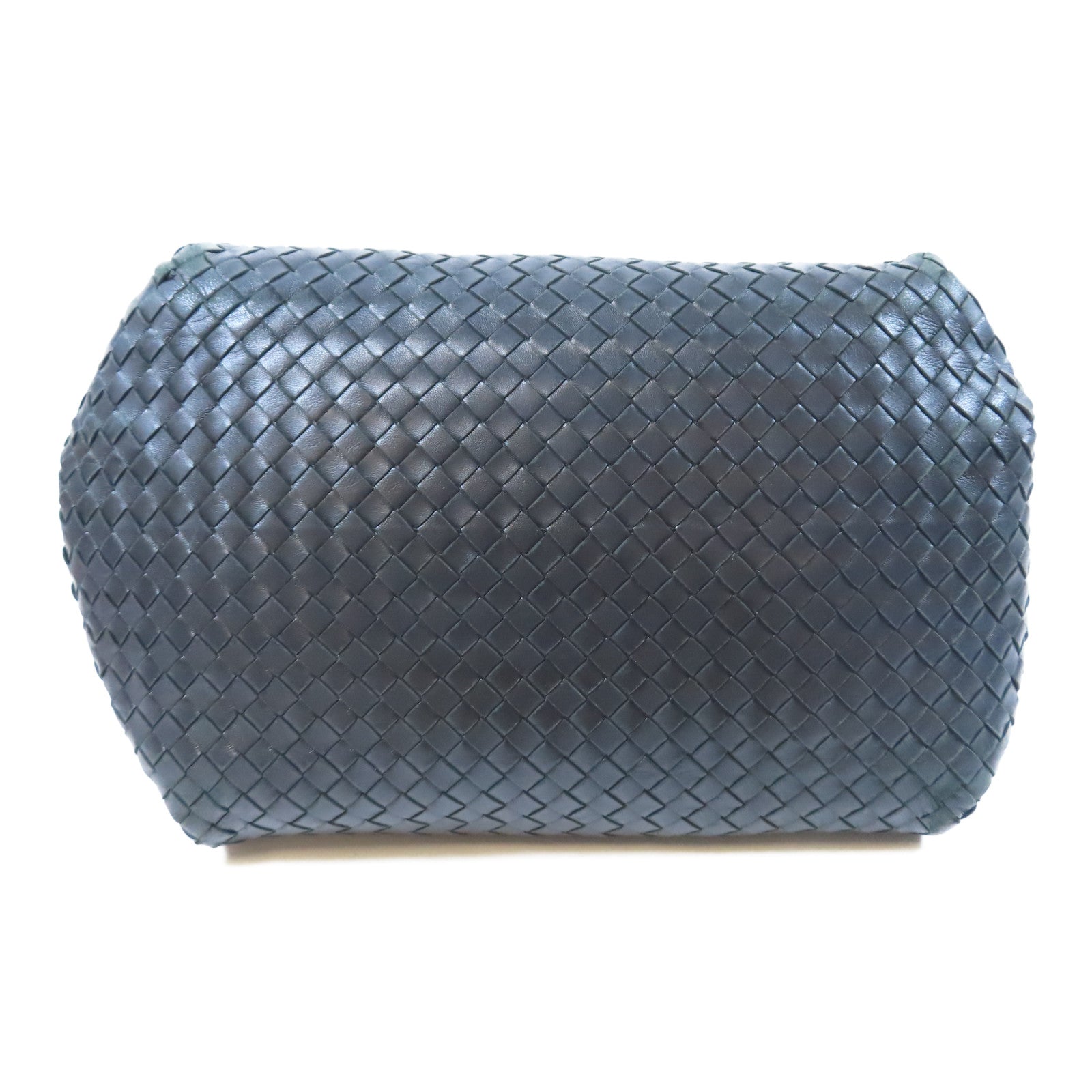 BOTTEGA VENETA 織紋皮革Shoulder Bag銀扣肩背袋黑色