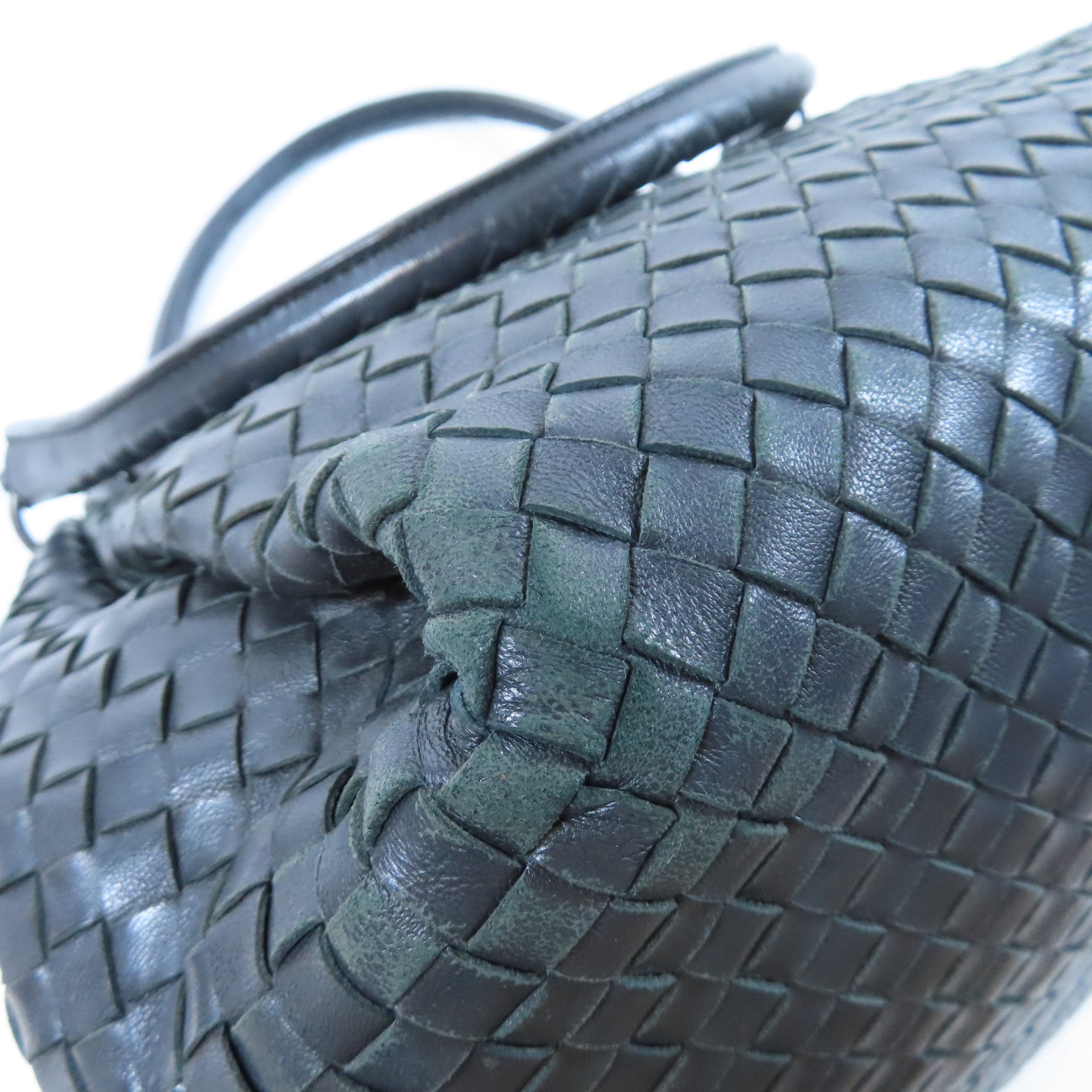 BOTTEGA VENETA 織紋皮革Shoulder Bag銀扣肩背袋黑色