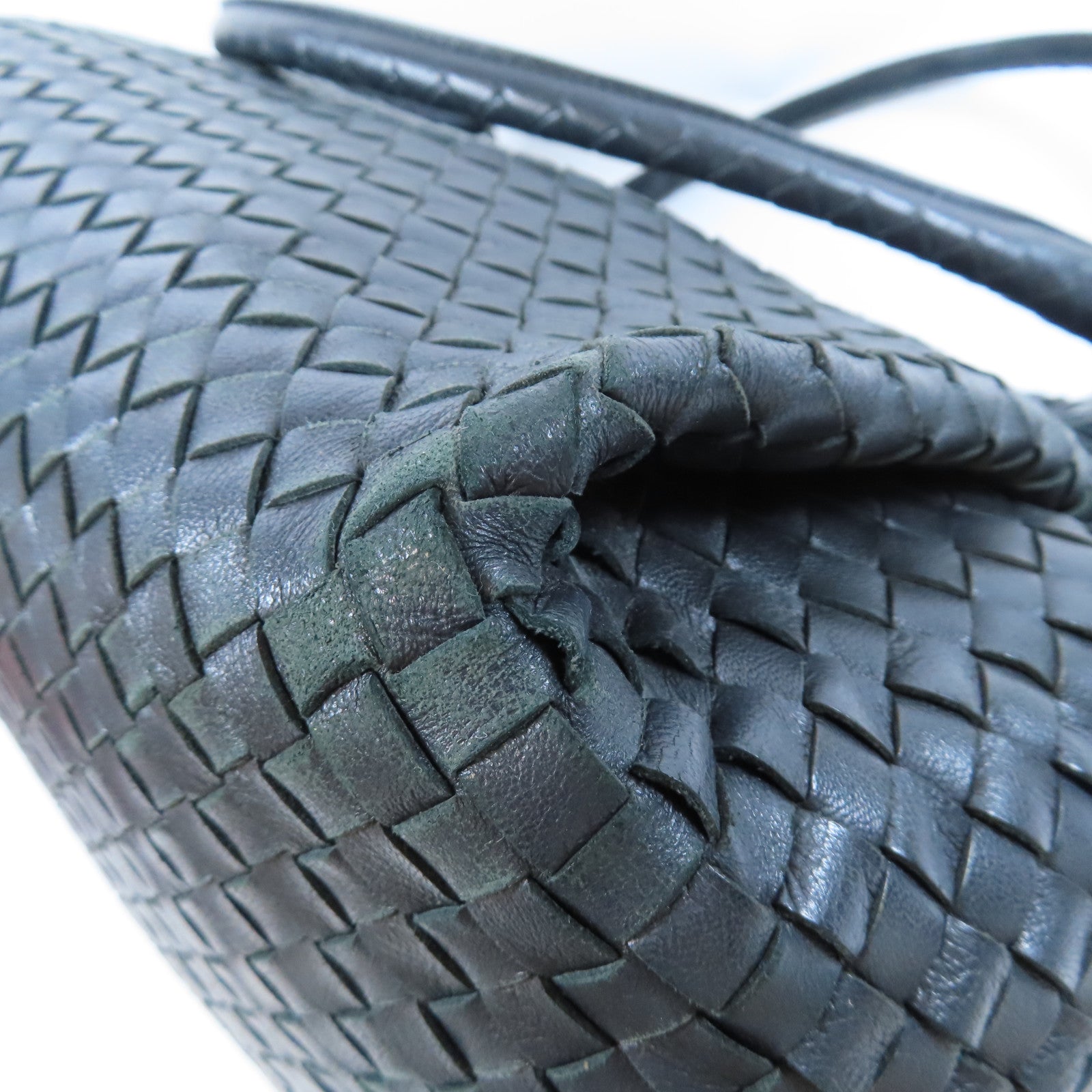 BOTTEGA VENETA 織紋皮革Shoulder Bag銀扣肩背袋黑色