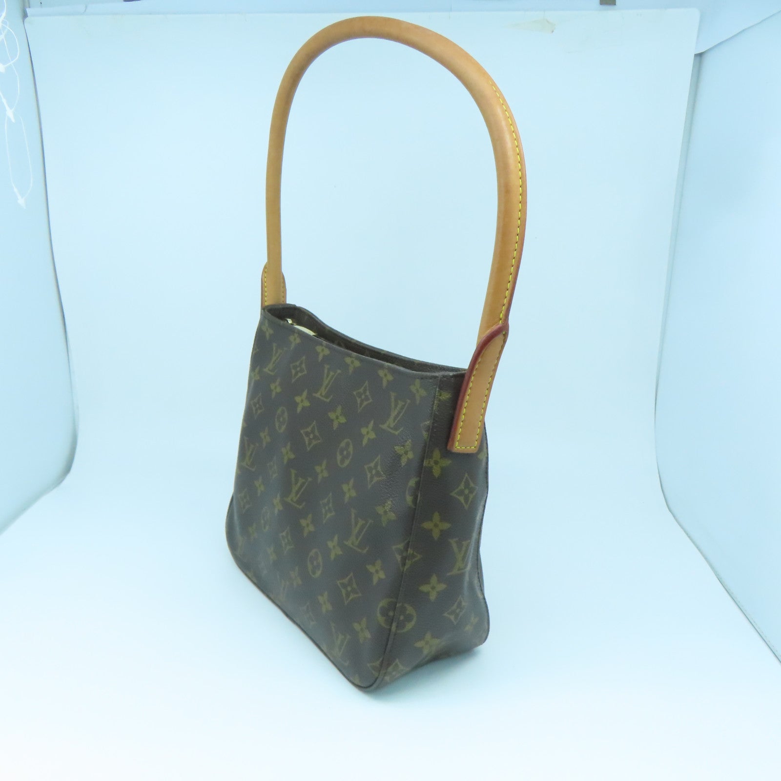 LOUIS VUITTON Monogram Looping MM金扣肩背袋啡色
