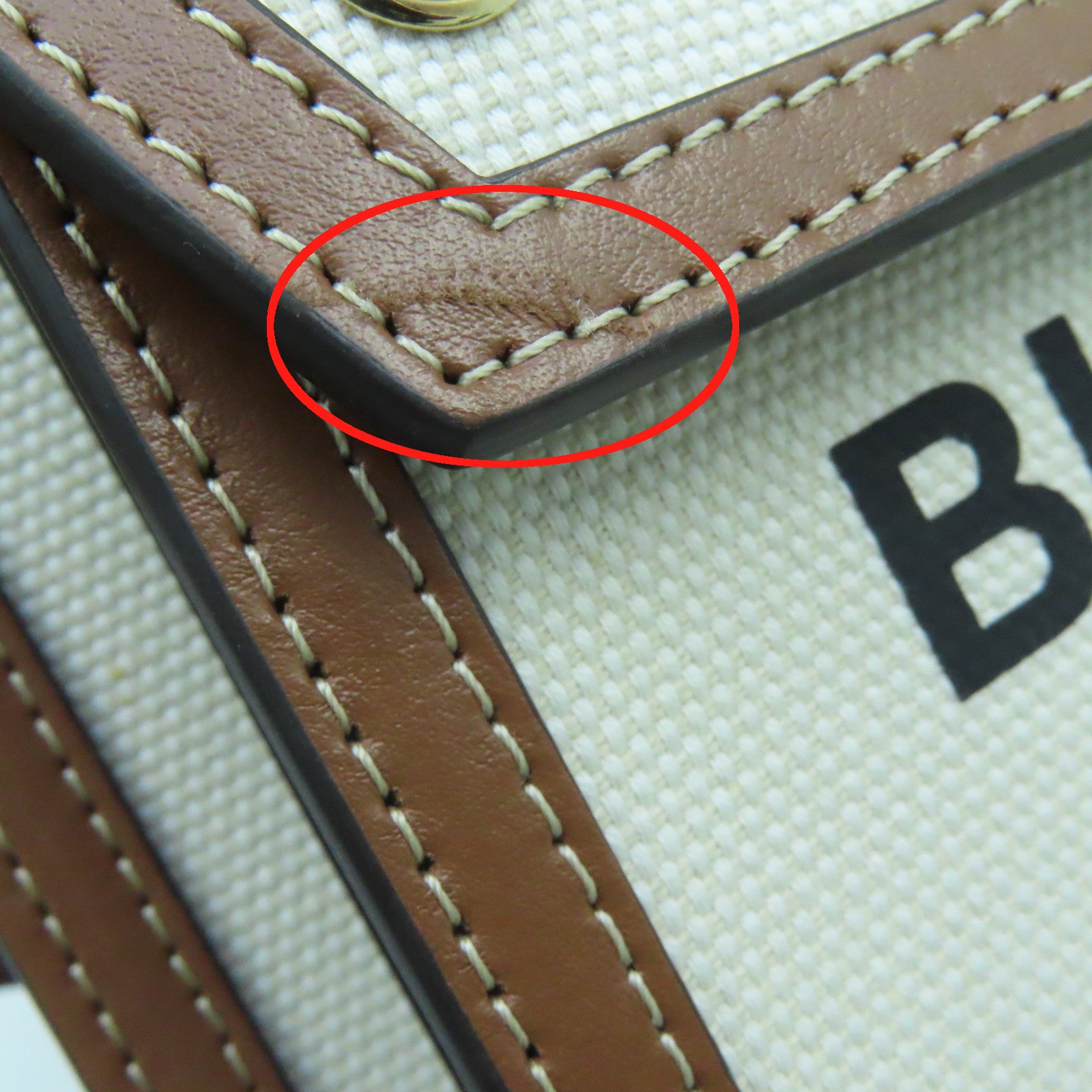 BURBERRY 牛皮皮革/帆布Medium Pocket Bag金扣手挽肩背兩用袋啡色米色