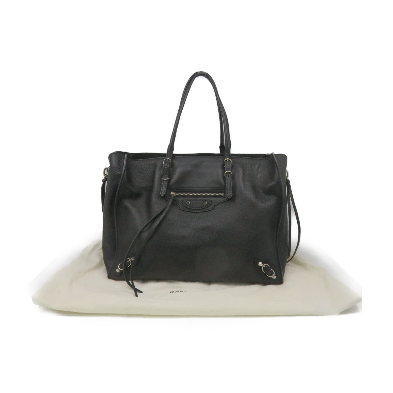 BALENCIAGA 【激減優惠】牛皮皮革Papier B4 Zip Shoulder Bag肩背袋黑色