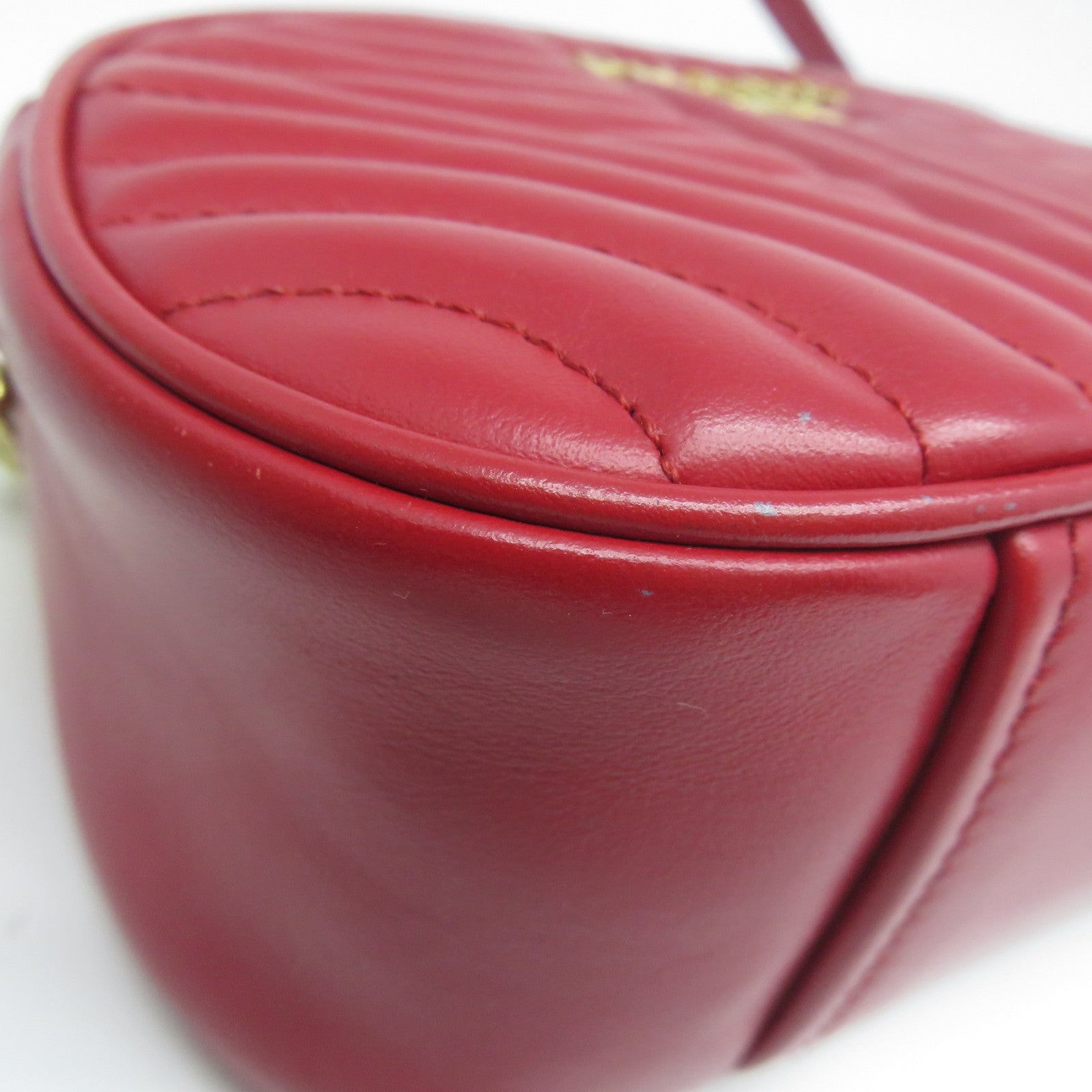 PRADA 牛皮皮革Shoulder Bag金扣鏈帶肩背袋紅色