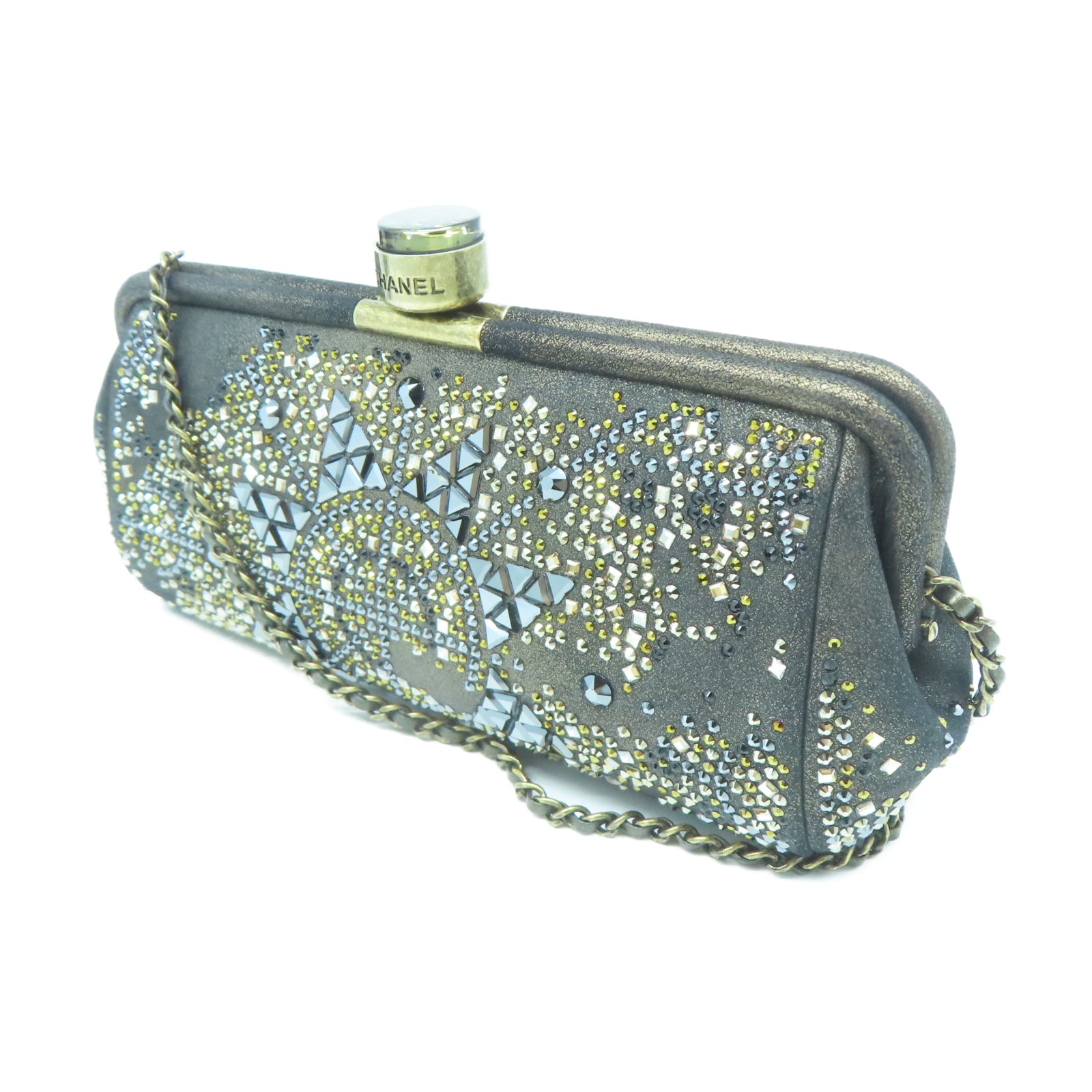 CHANEL 【激減優惠】Clutch with Chain金扣鏈帶肩背袋黑色