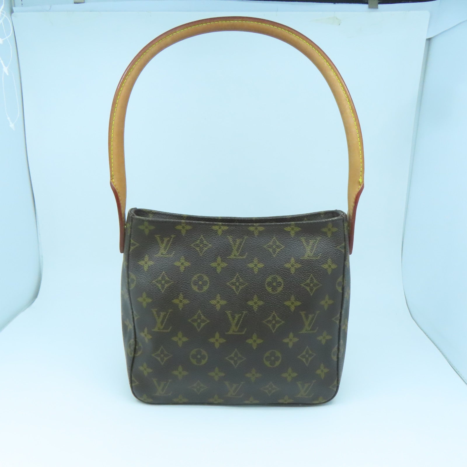 LOUIS VUITTON Monogram Looping MM金扣肩背袋啡色