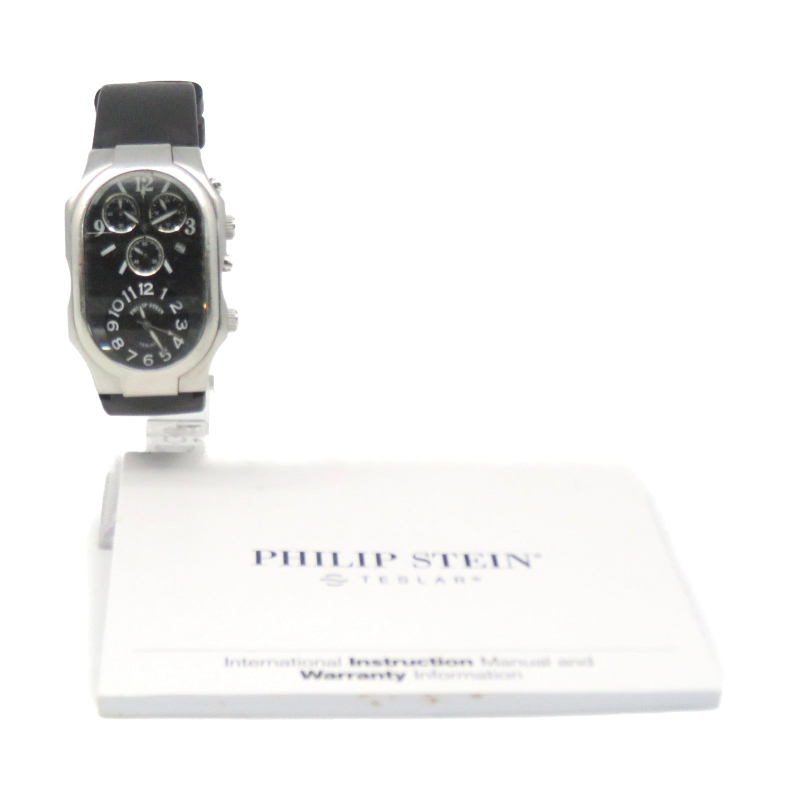 SELECTION 【激減優惠】Philip Stein Teslar不鏽鋼/橡根帶Watch石英機芯手錶黑色/銀色