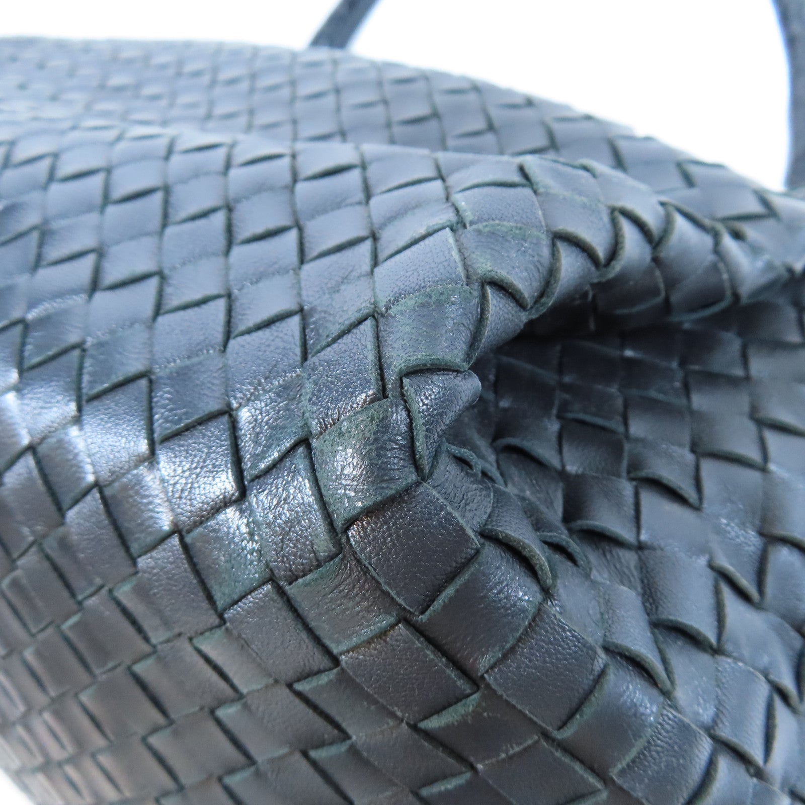 BOTTEGA VENETA 織紋皮革Shoulder Bag銀扣肩背袋黑色