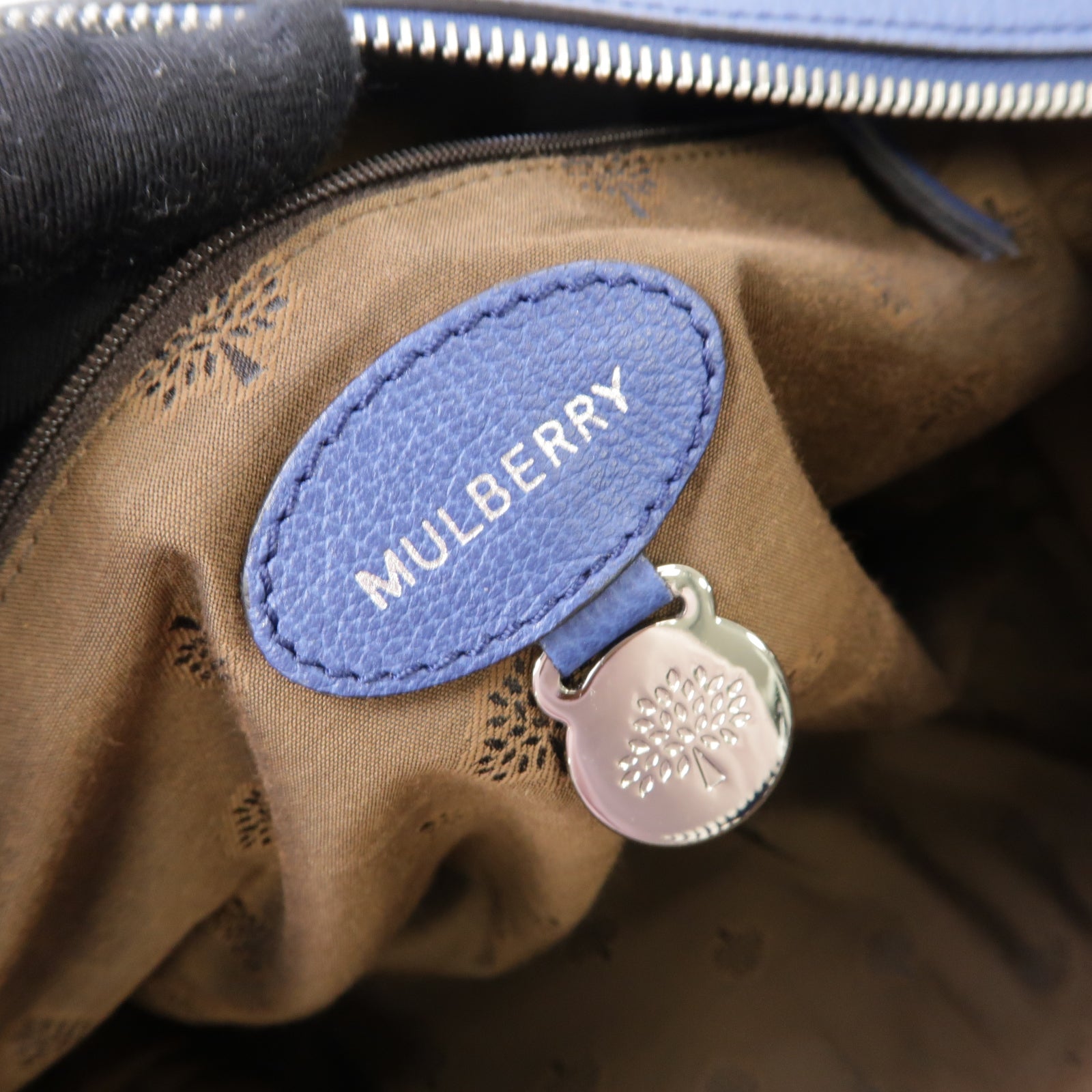 MULBERRY 牛皮皮革Handbag金扣手挽袋藍色