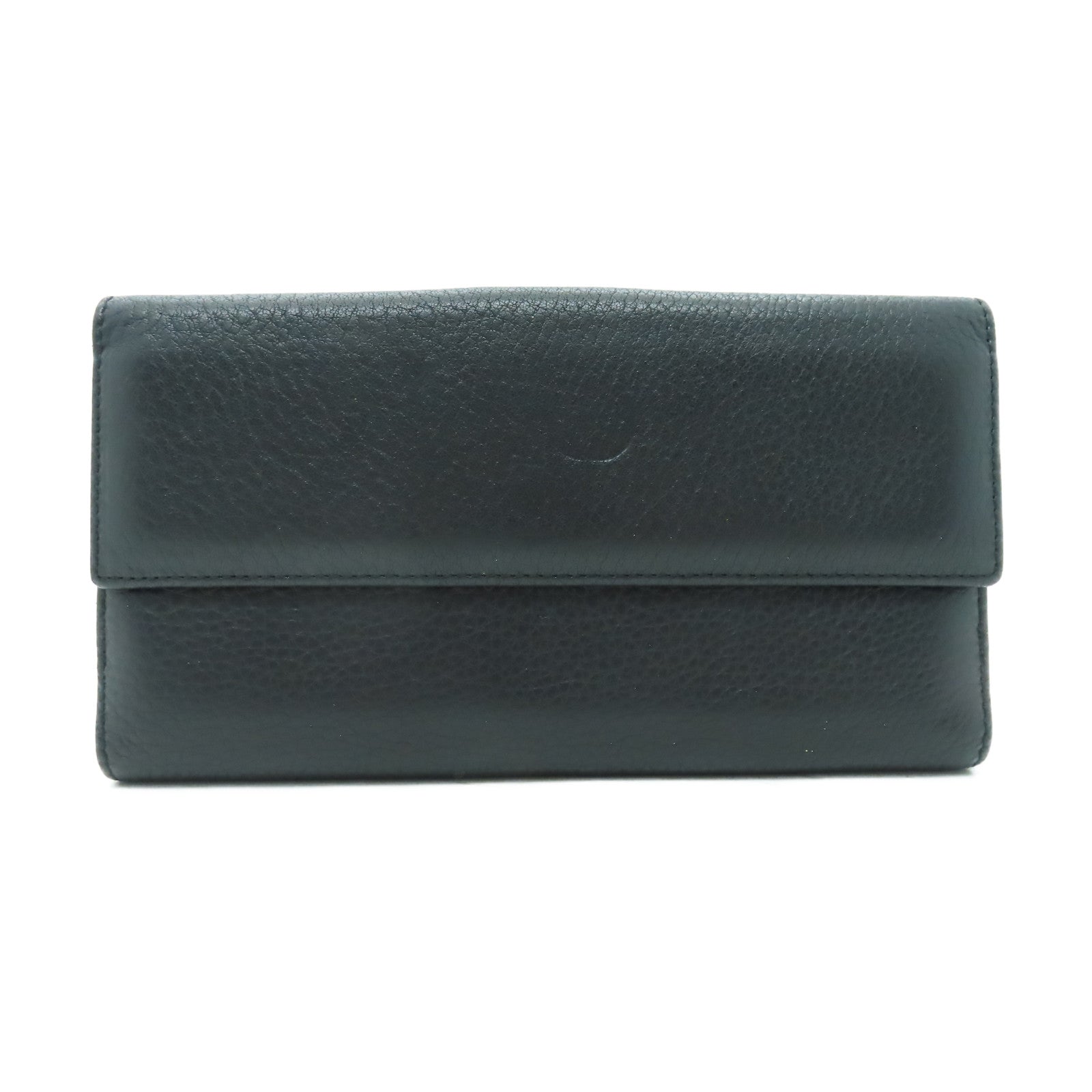 GUCCI 牛皮皮革Long Wallet金扣長錢包黑色