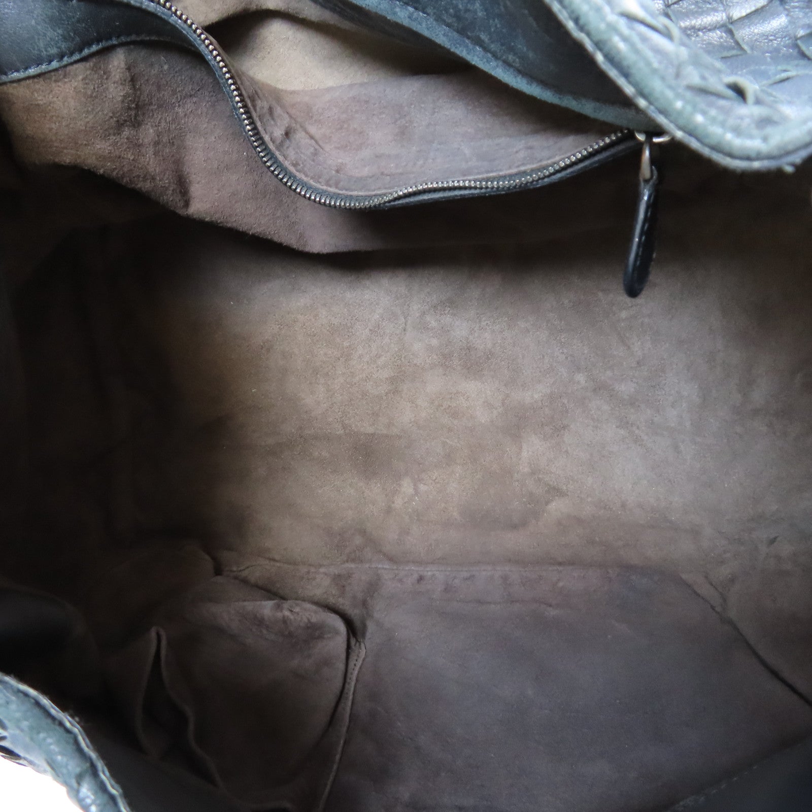 BOTTEGA VENETA 織紋皮革Shoulder Bag銀扣肩背袋黑色