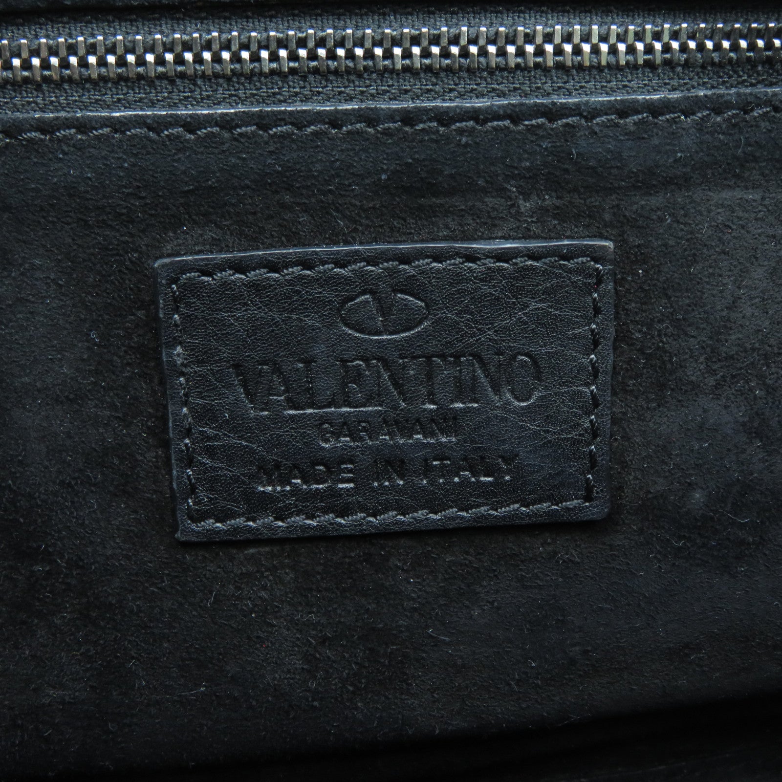 Valentino 牛皮皮革Shoulder Bag銀扣肩背包黑色