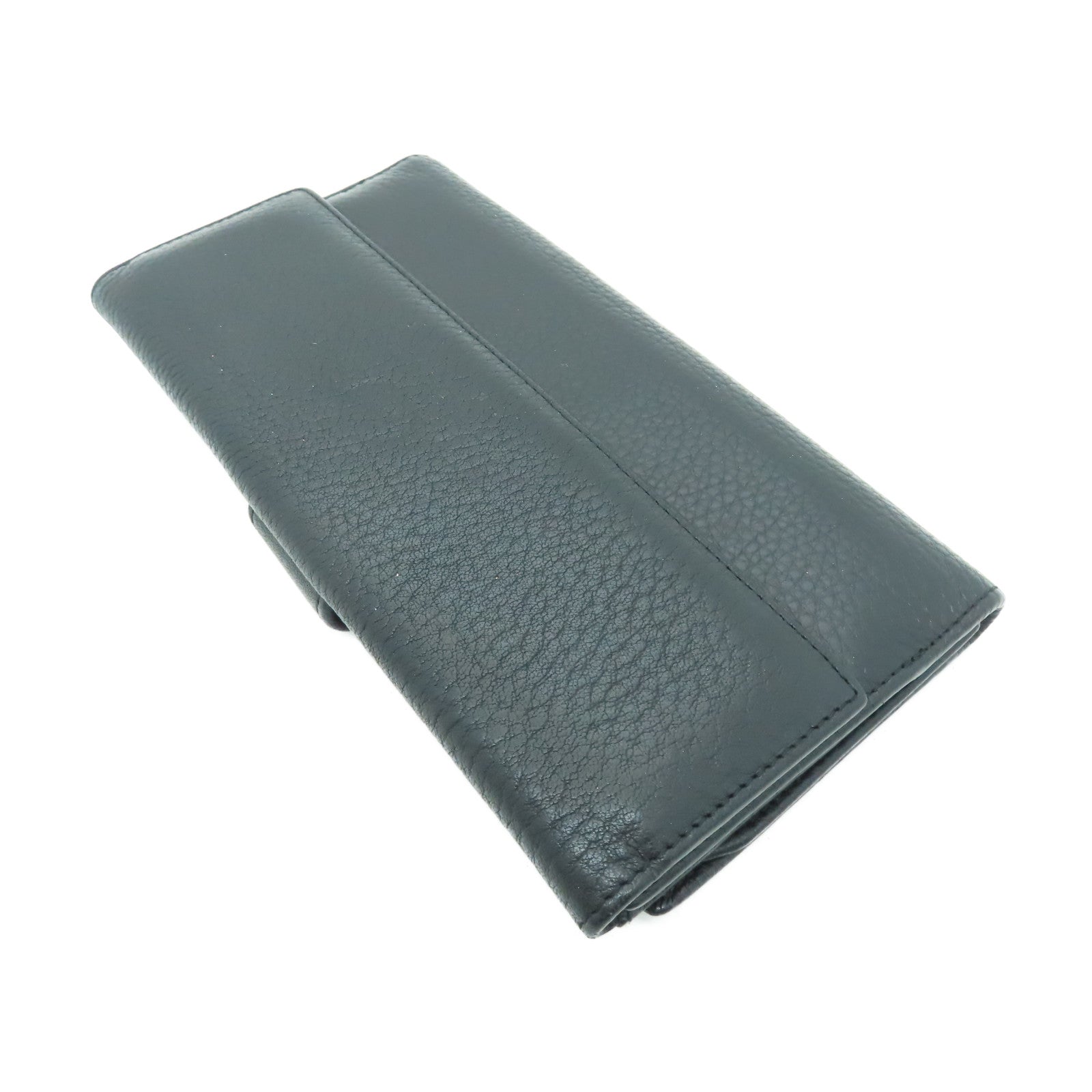 GUCCI 牛皮皮革Long Wallet金扣長錢包黑色