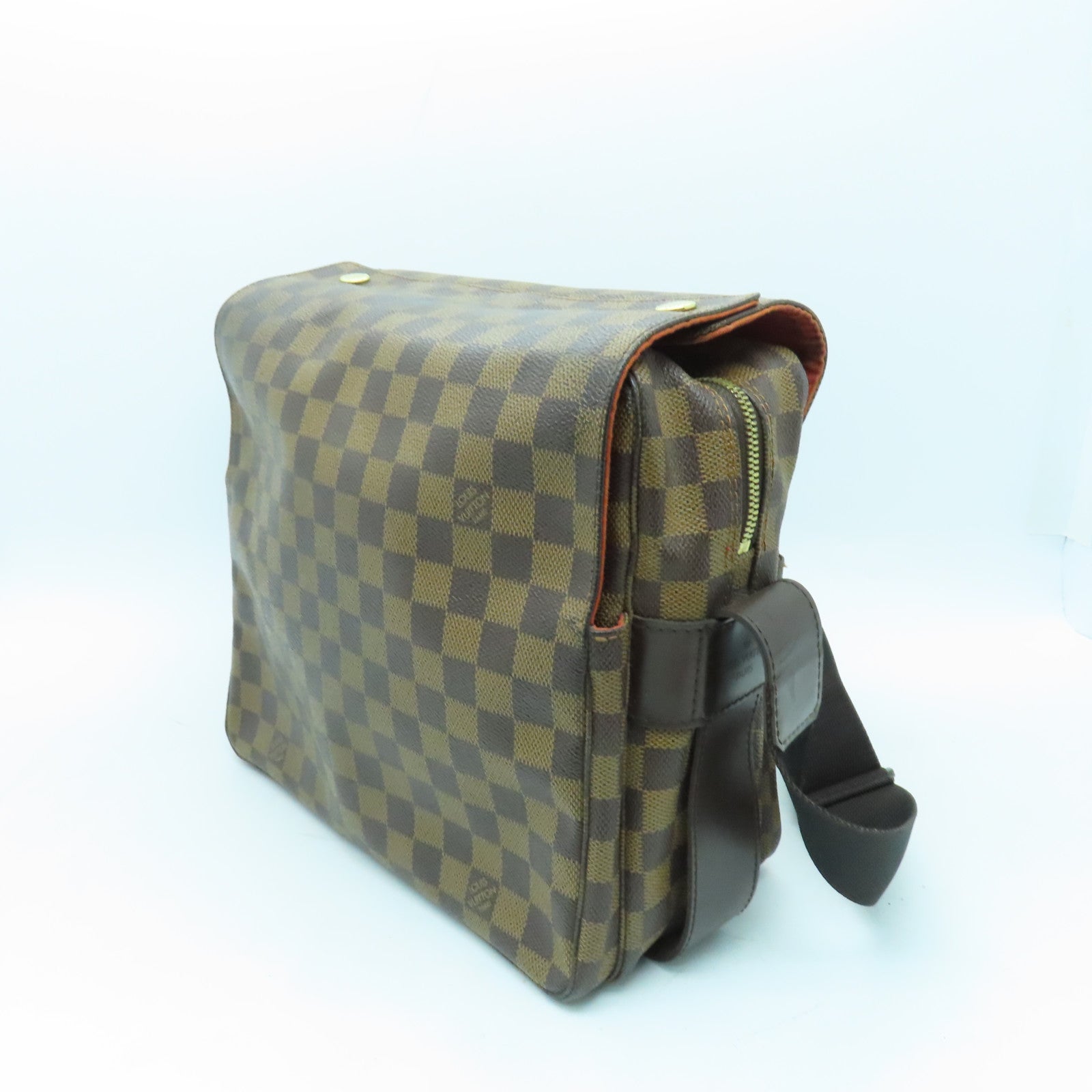 LOUIS VUITTON 【激減優惠】Damier Naviglio金扣肩背袋啡色
