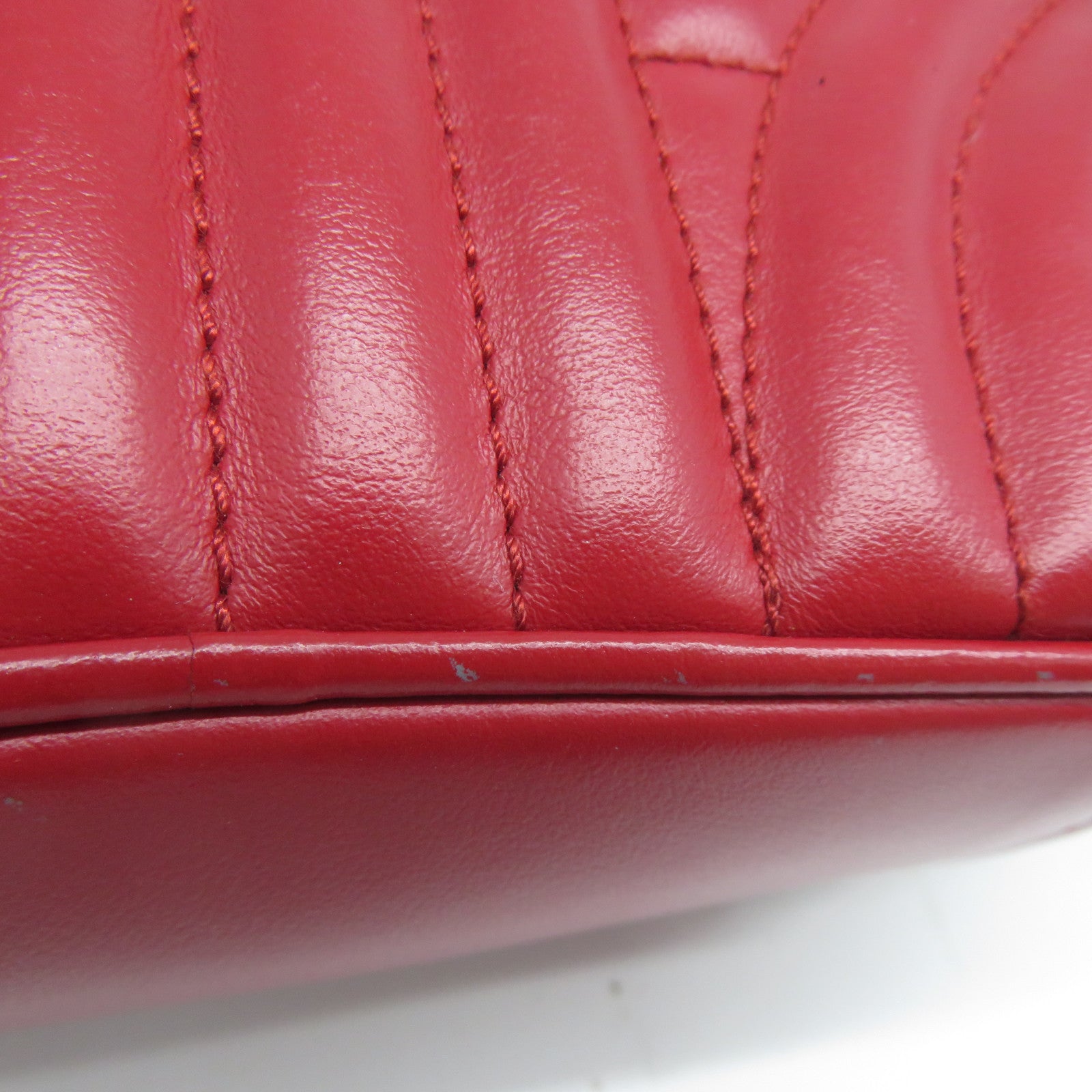 PRADA 牛皮皮革Shoulder Bag金扣鏈帶肩背袋紅色