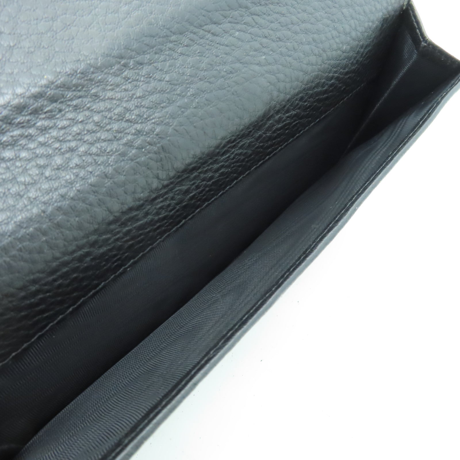 GUCCI 牛皮皮革Long Wallet金扣長錢包黑色