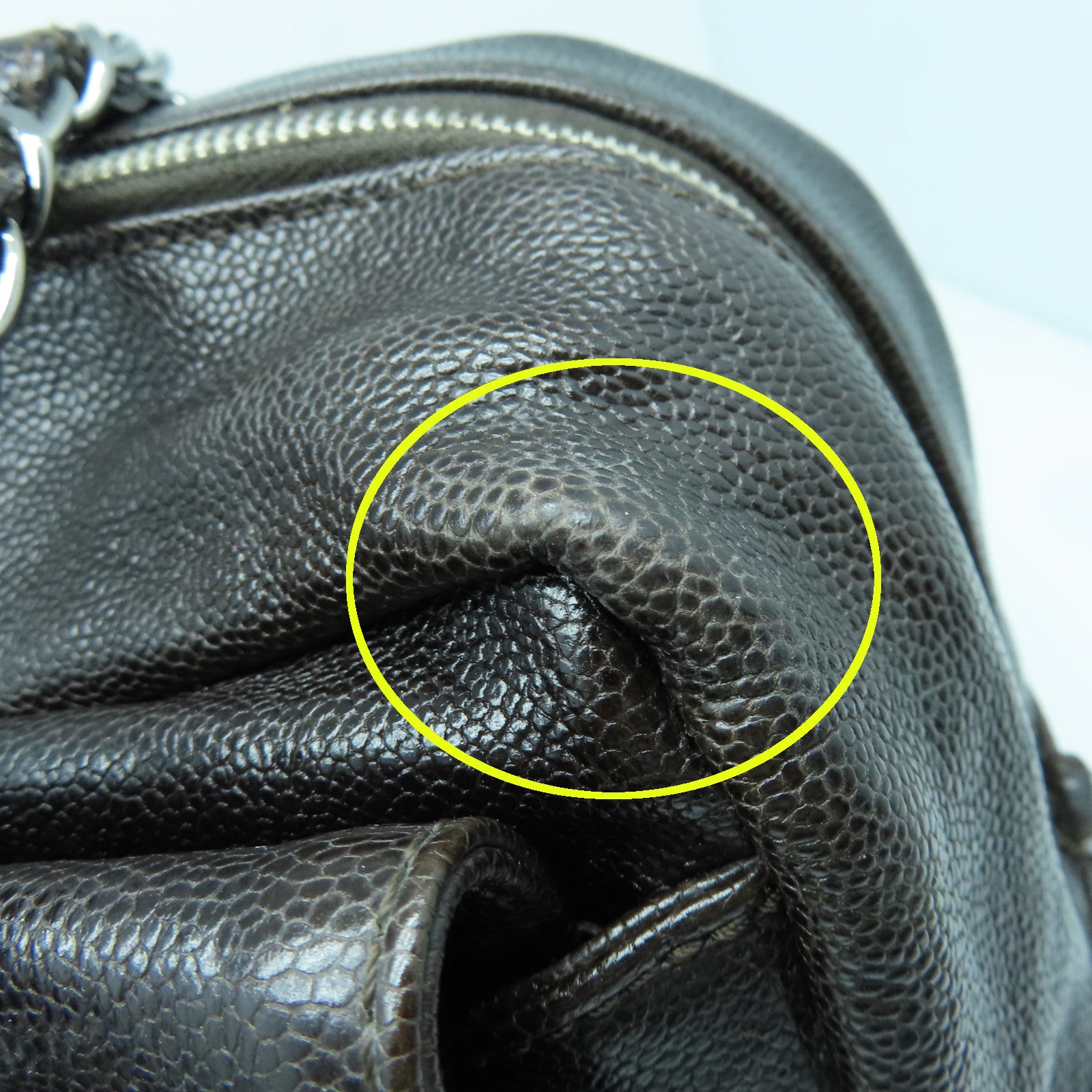 CHANEL 牛皮皮革Shoulder Bag银扣链带肩背袋黑色