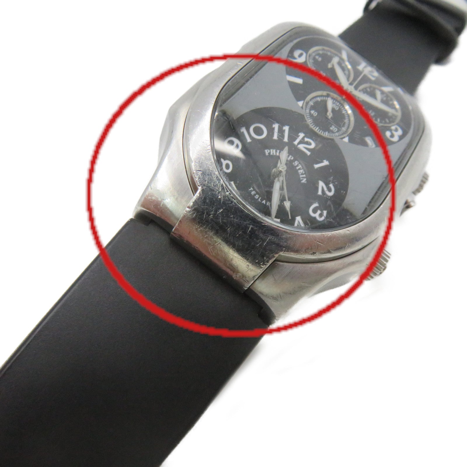 SELECTION 【激減優惠】Philip Stein Teslar不鏽鋼/橡根帶Watch石英機芯手錶黑色/銀色