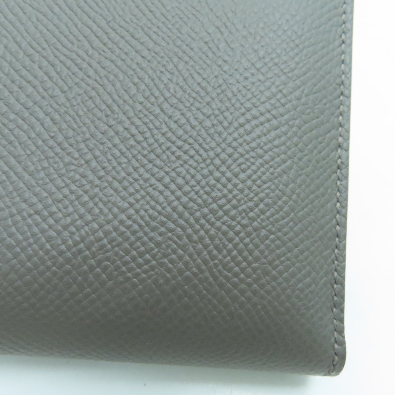 HERMES Epsom皮革Bearn bi-fold Long wallet金扣长钱包灰色