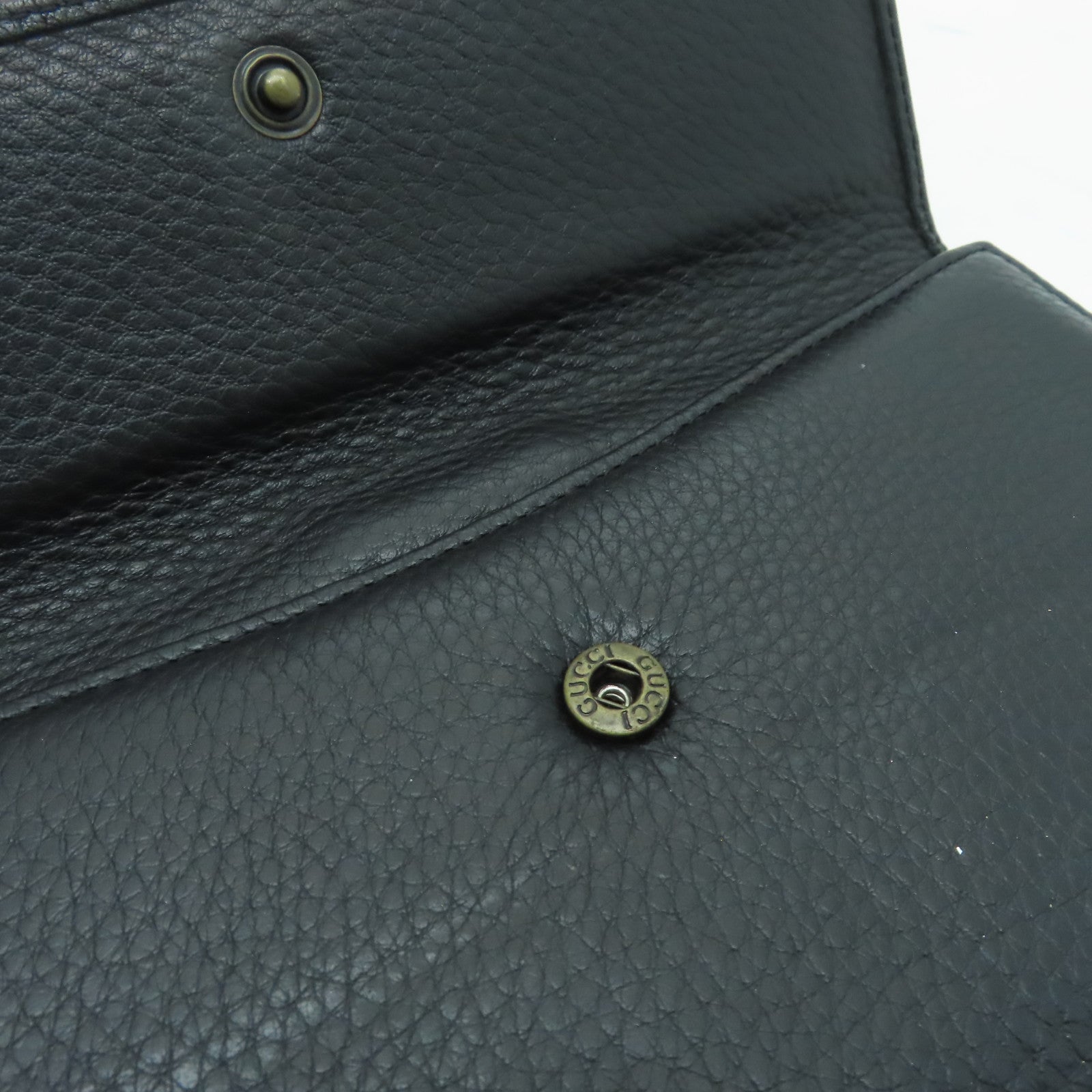 GUCCI 牛皮皮革Long Wallet金扣長錢包黑色