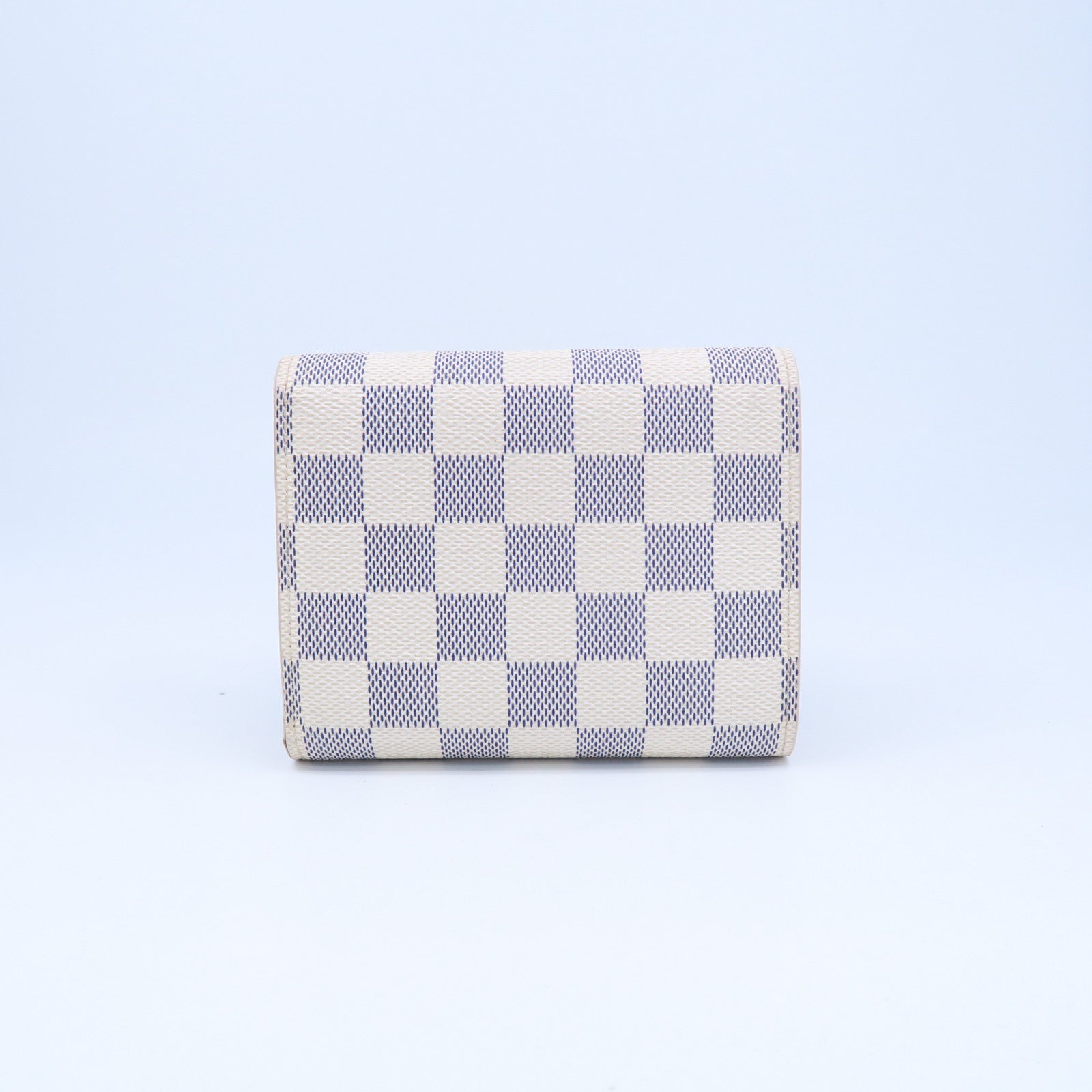 LOUIS VUITTON Damier Azur Wallet金扣錢包白色