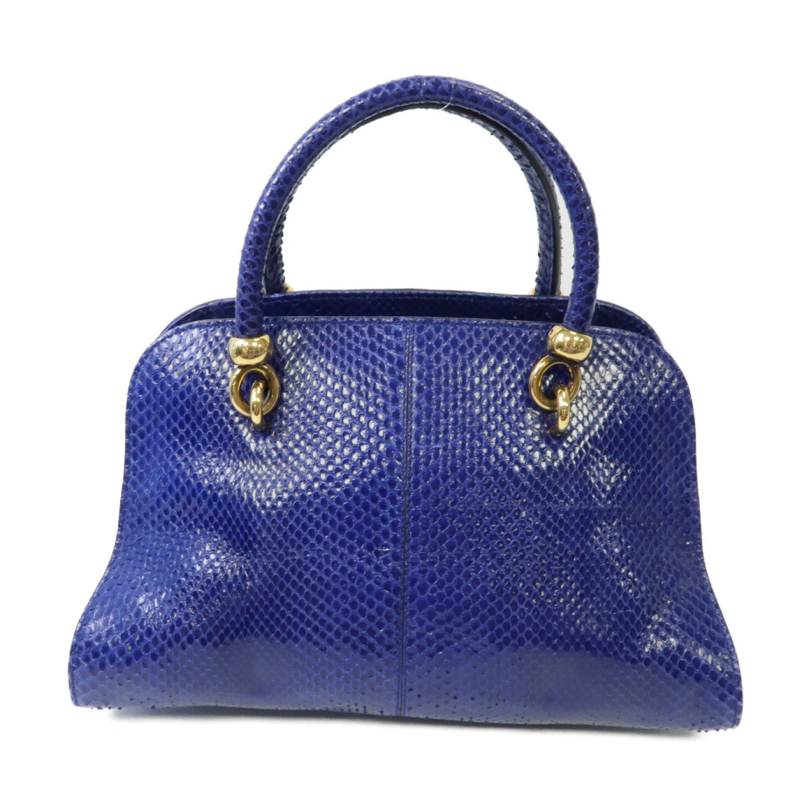 TOD’S 蛇皮皮革2way Shoulder Bag金扣手挽肩背兩用袋藍色