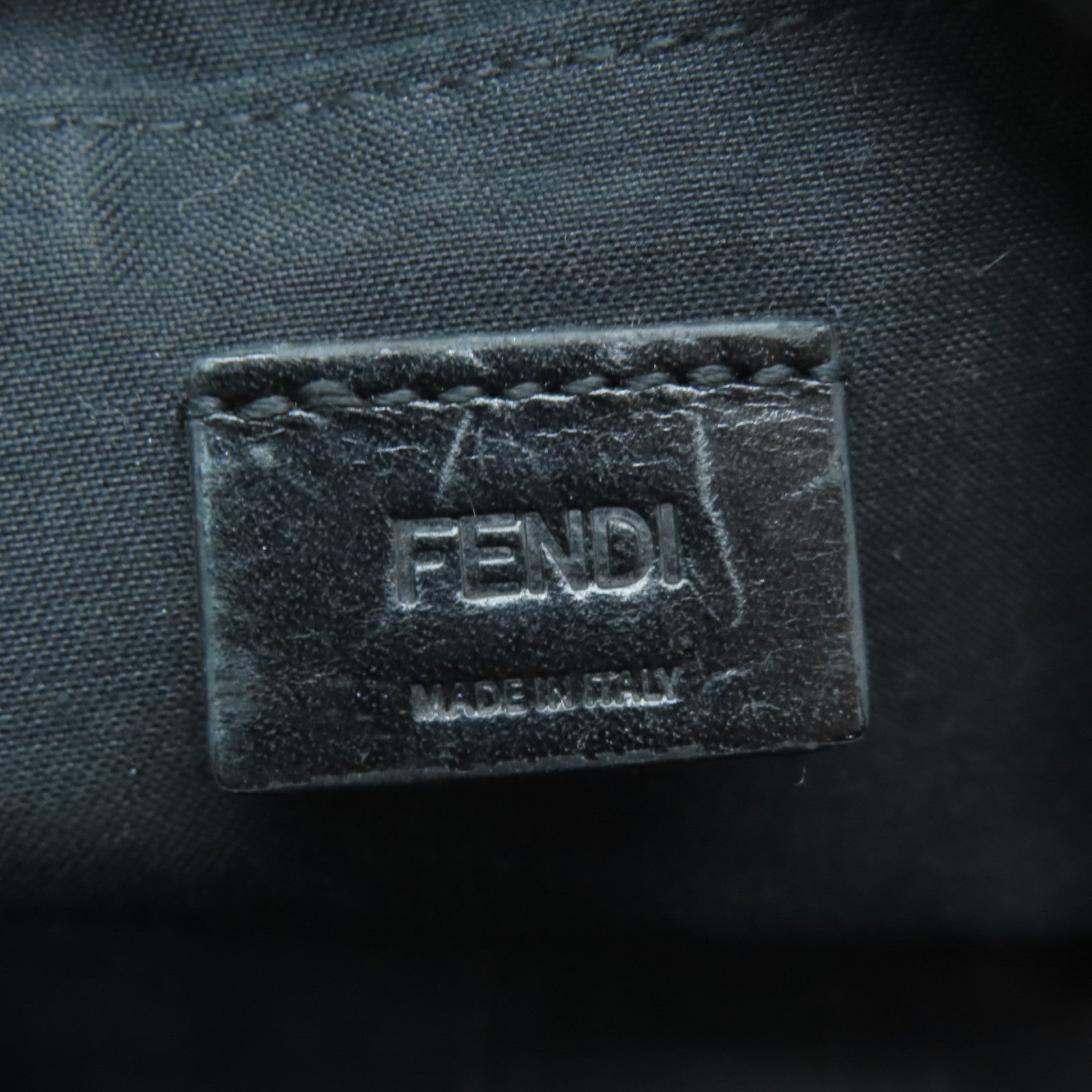 FENDI 塗層帆布Shoulder Bag銀扣肩背袋棕色