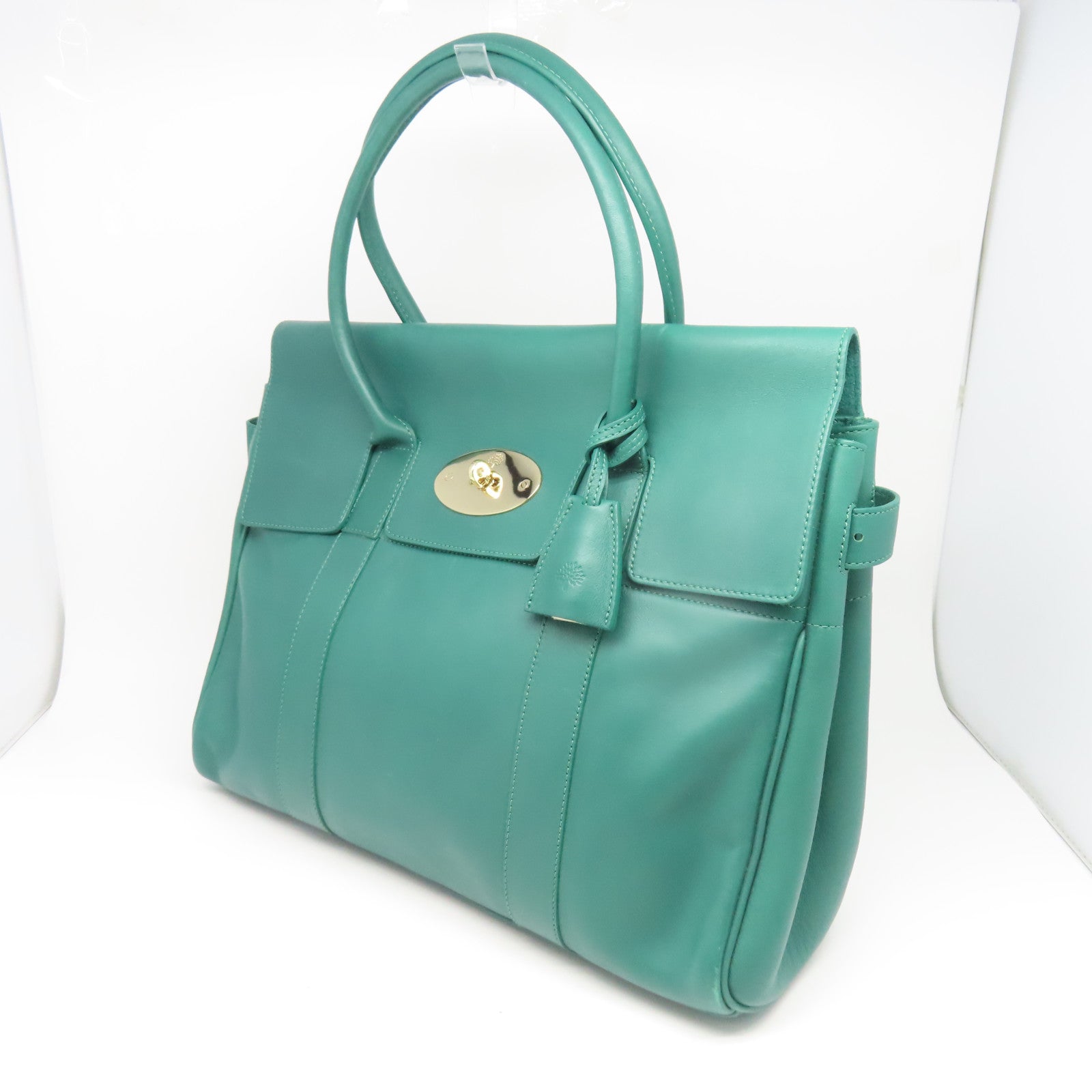 MULBERRY 牛皮皮革Hand Bag金扣手挽袋綠色