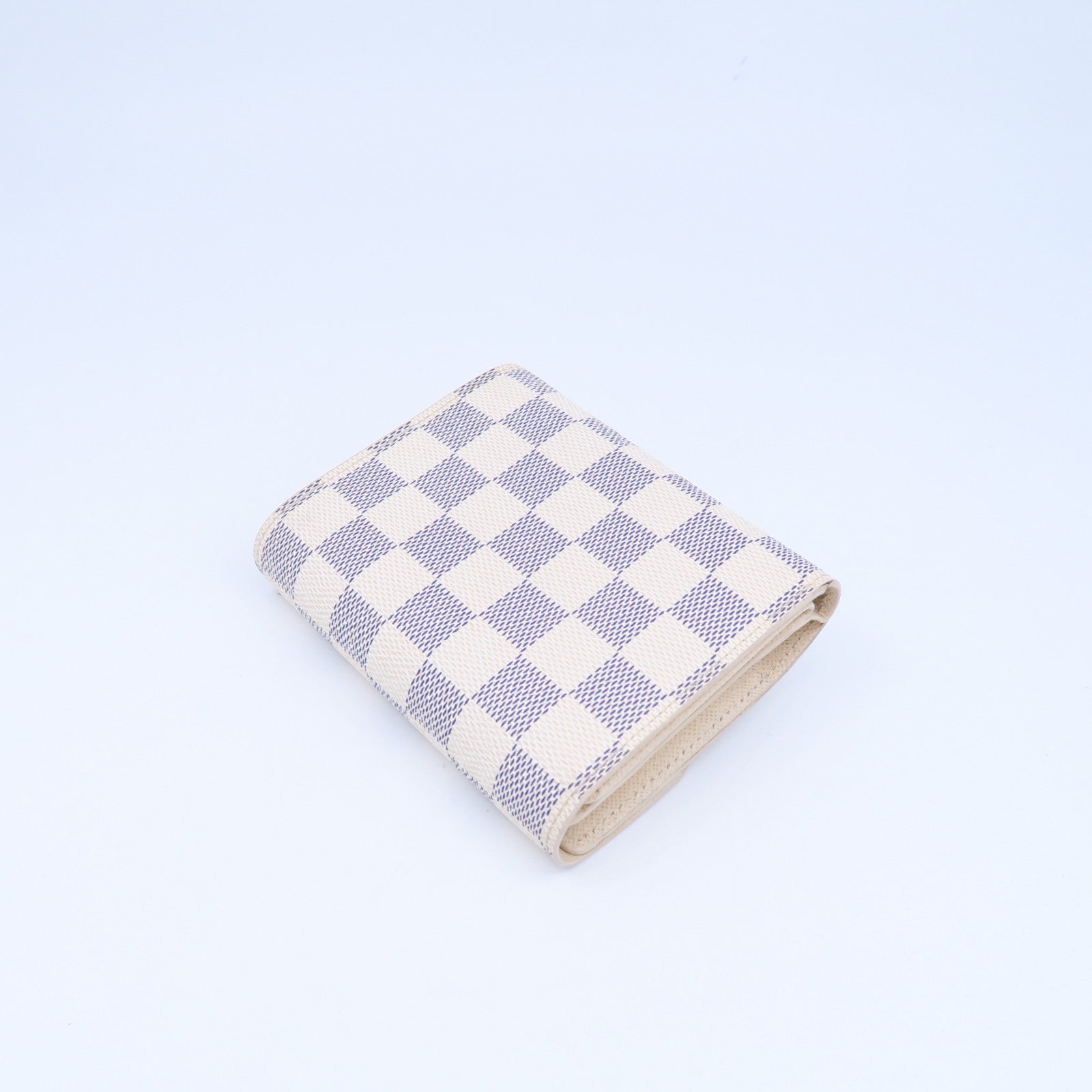 LOUIS VUITTON Damier Azur Wallet金扣錢包白色