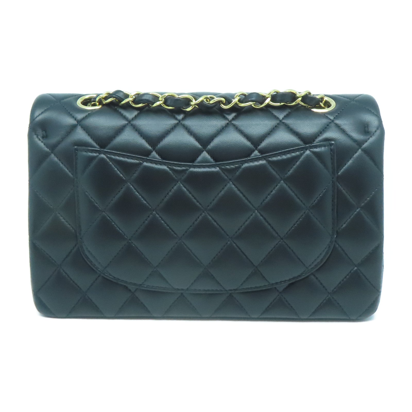 CHANEL 菱格羊皮皮革Classic金扣鏈帶肩背袋黑色