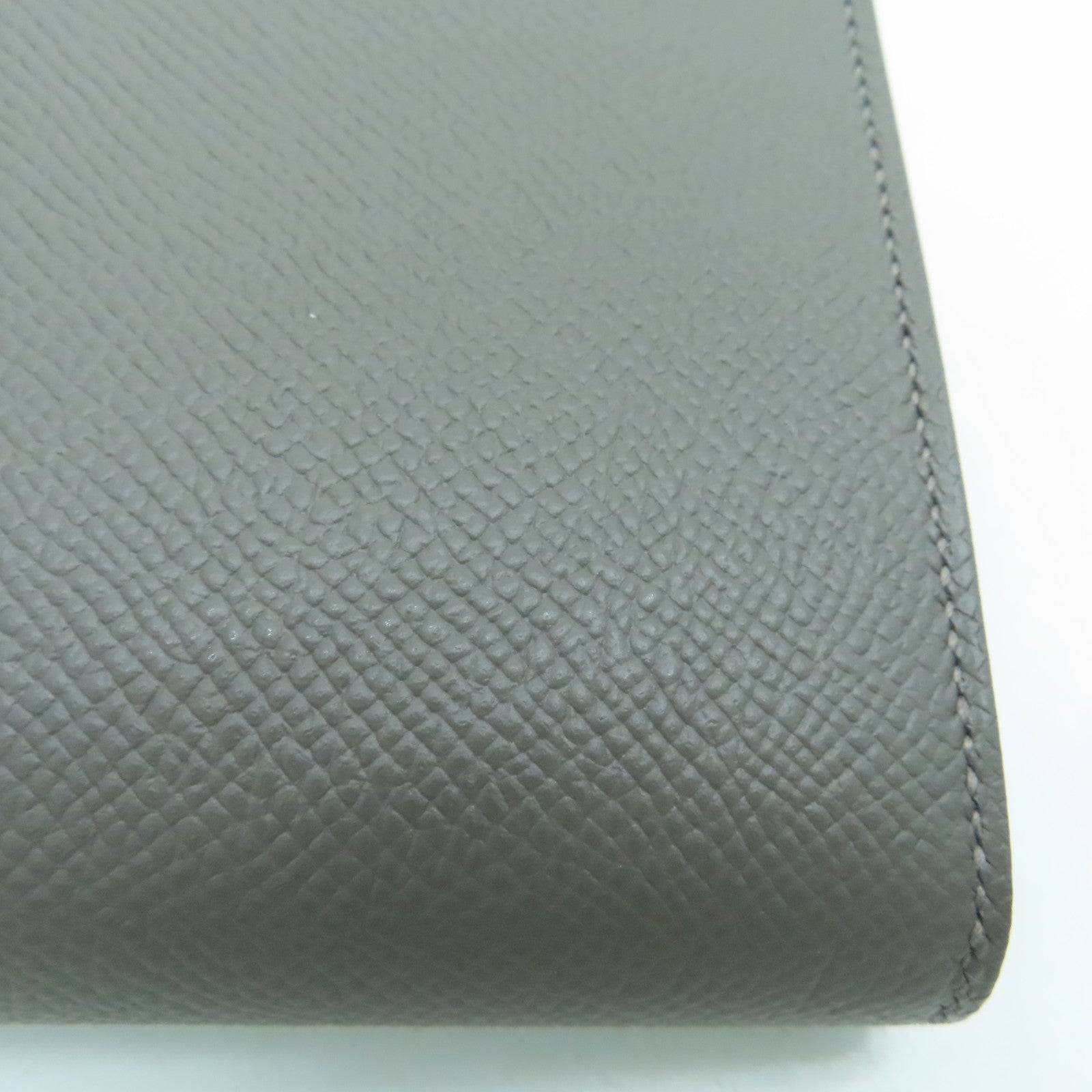 HERMES Epsom皮革Bearn bi-fold Long wallet金扣长钱包灰色