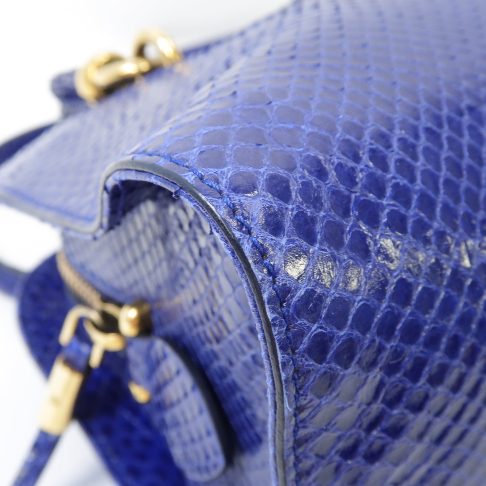 TOD’S 蛇皮皮革2way Shoulder Bag金扣手挽肩背兩用袋藍色