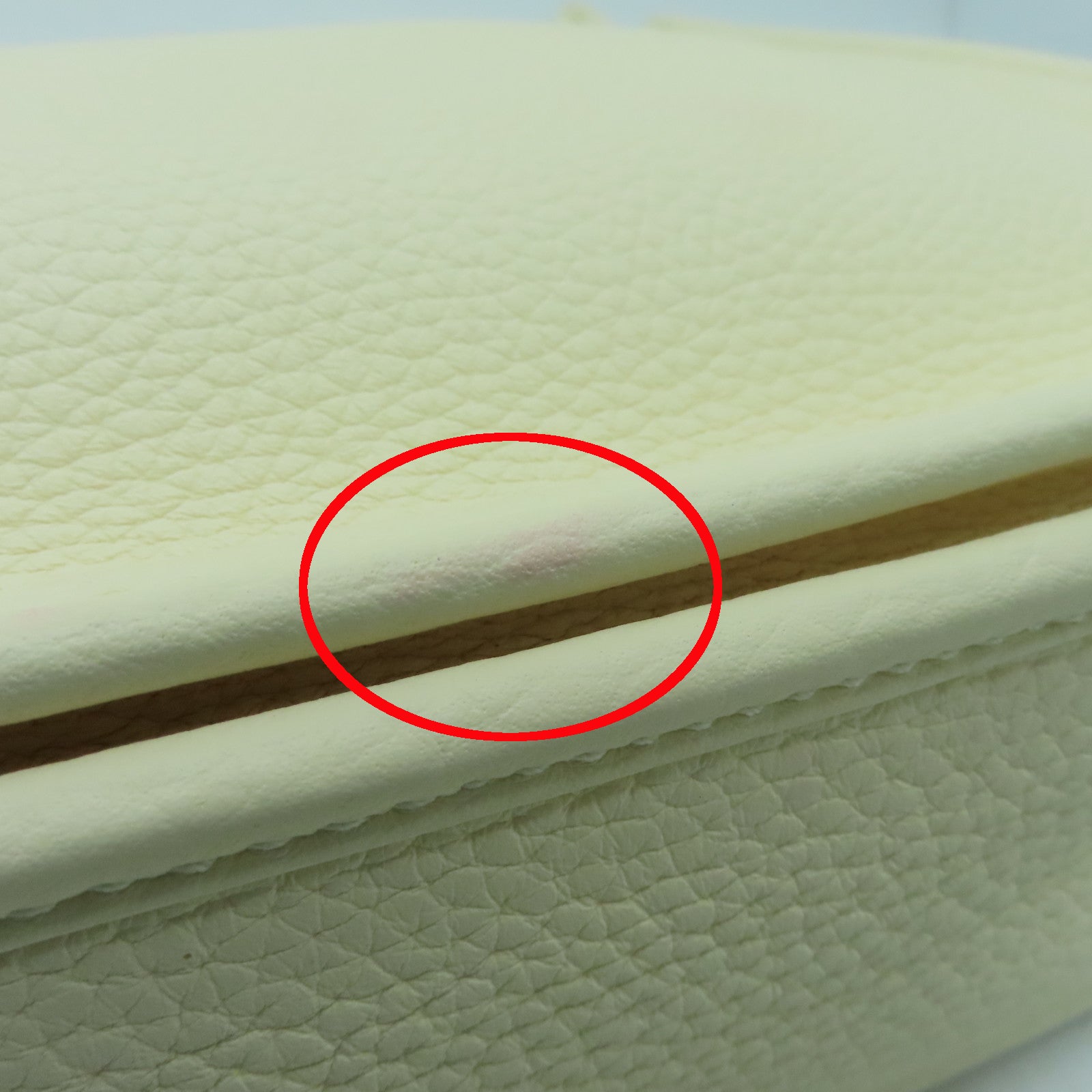 HERMES Clemence皮革Evelyne PM银扣肩背袋Nata白色