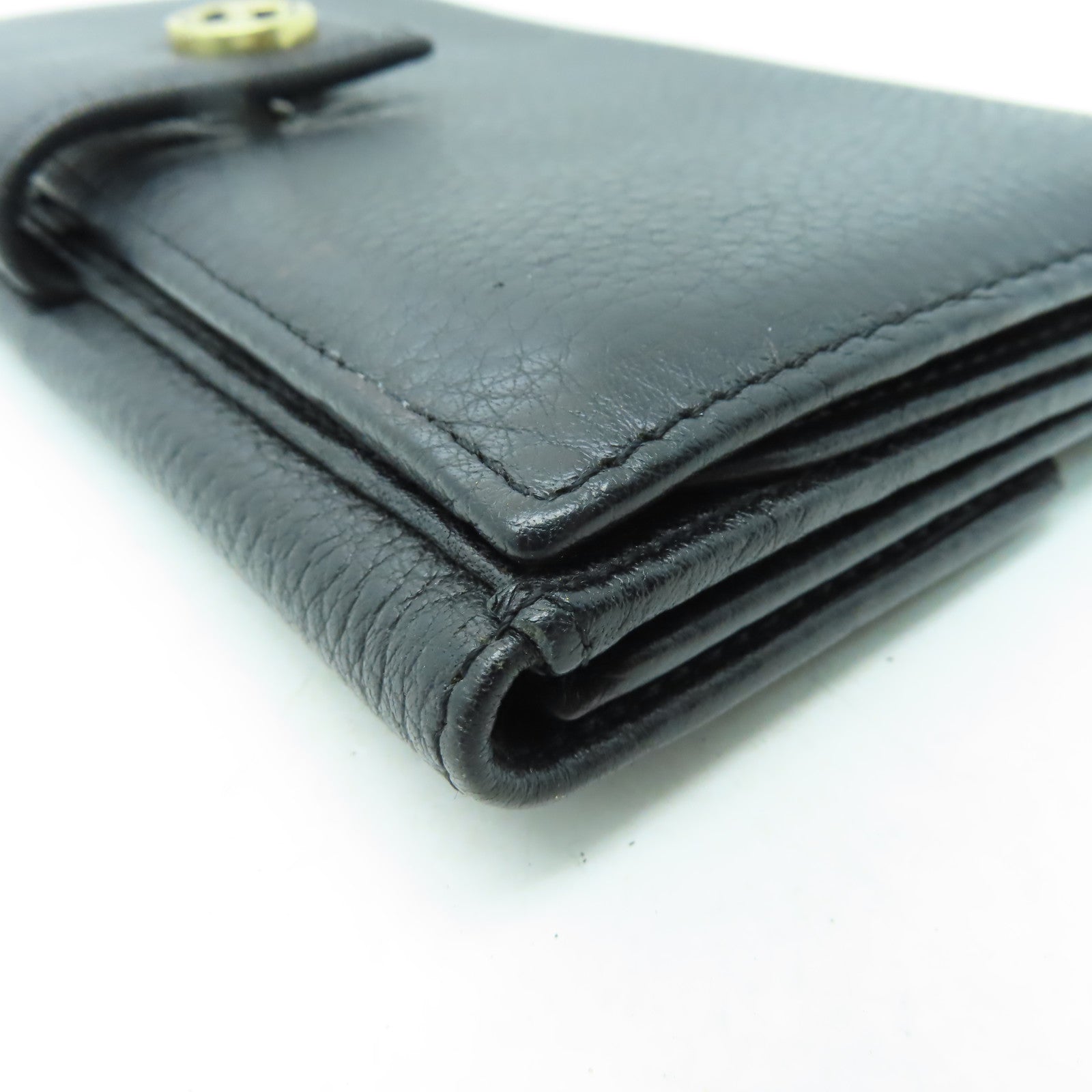GUCCI 牛皮皮革Long Wallet金扣長錢包黑色