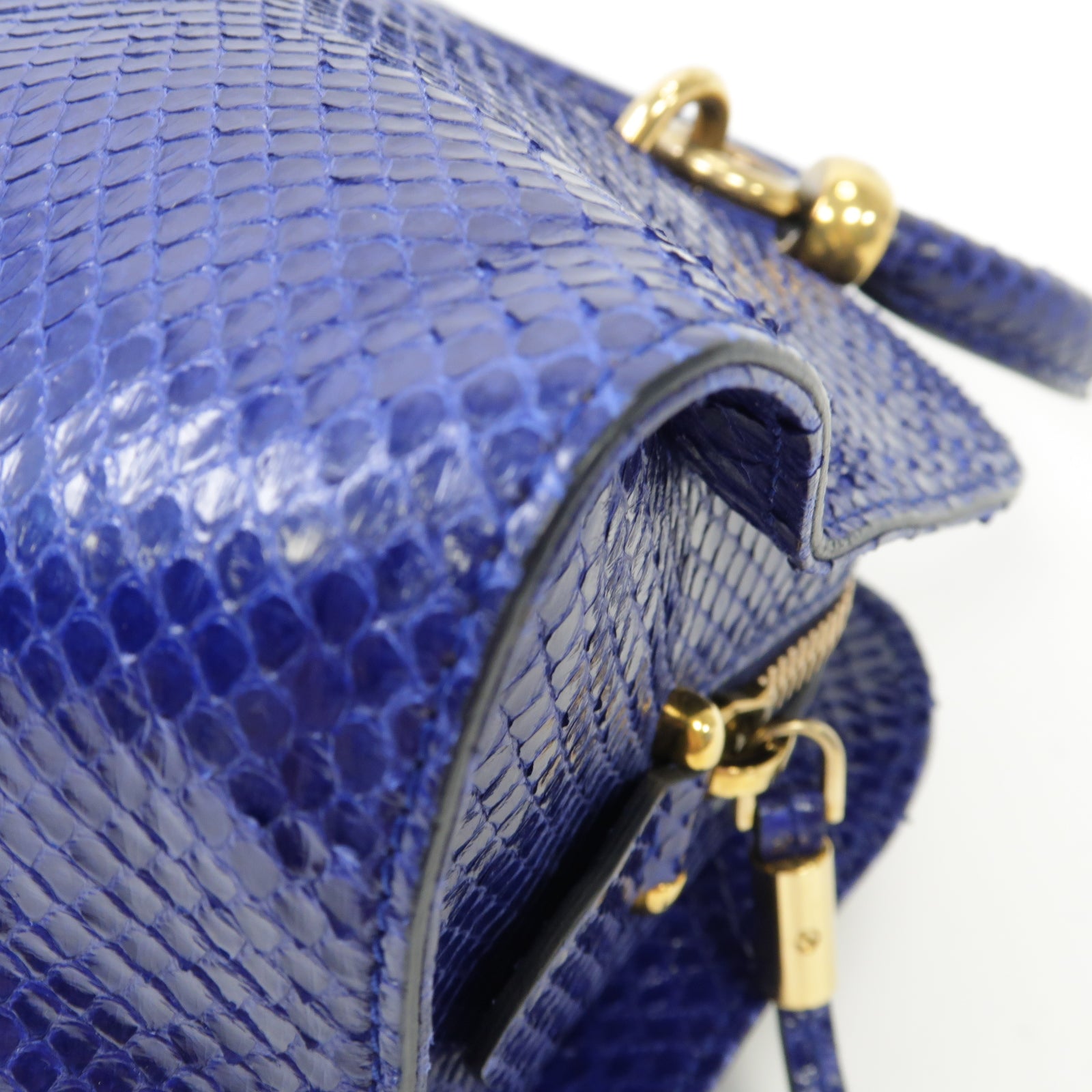 TOD’S 蛇皮皮革2way Shoulder Bag金扣手挽肩背兩用袋藍色