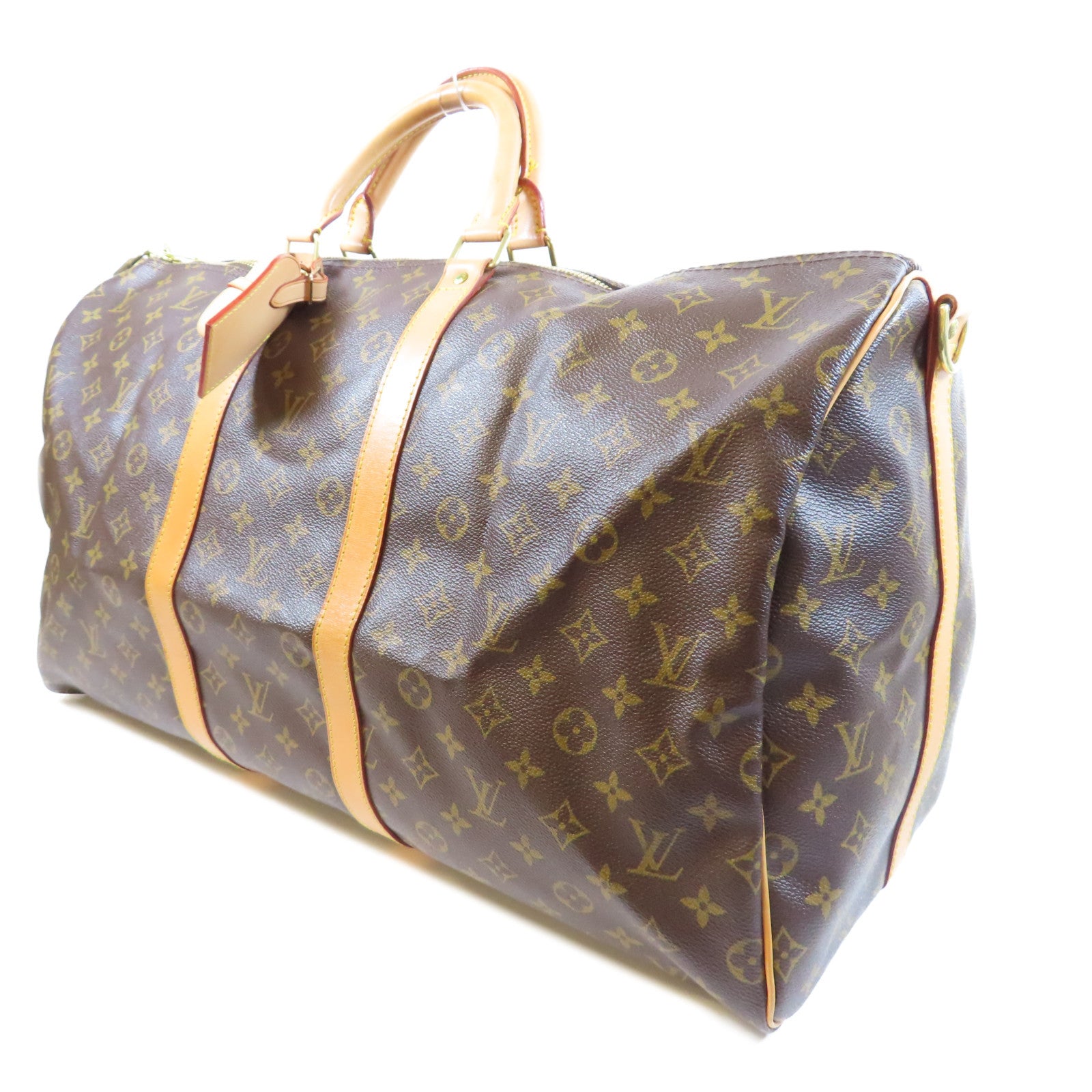 LOUIS VUITTON Monogram Keepall 55 Bandouliere金扣手挽肩背兩用袋啡色