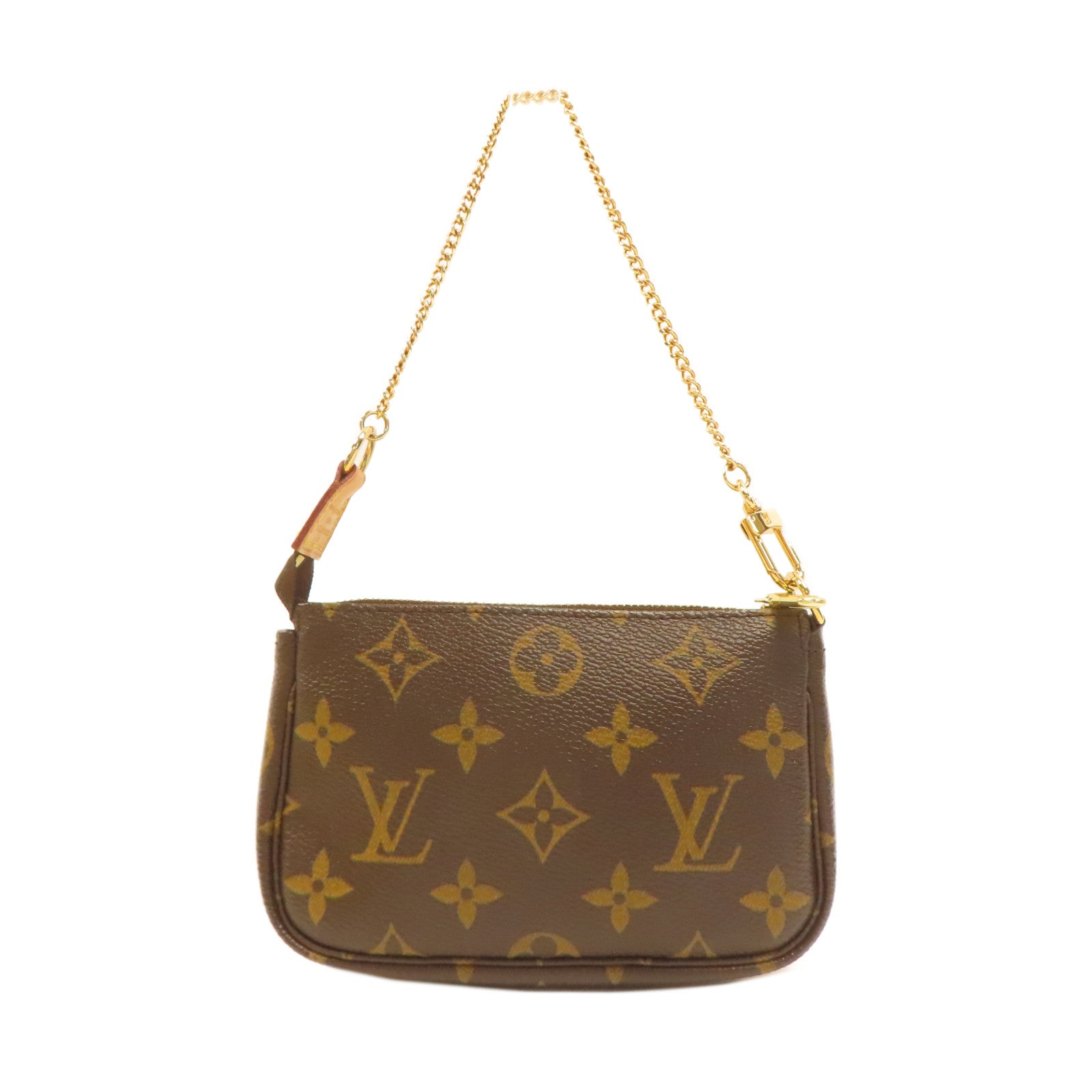 LOUIS VUITTON Monogram Mini Pouchette Accessoires金扣手挽袋啡色