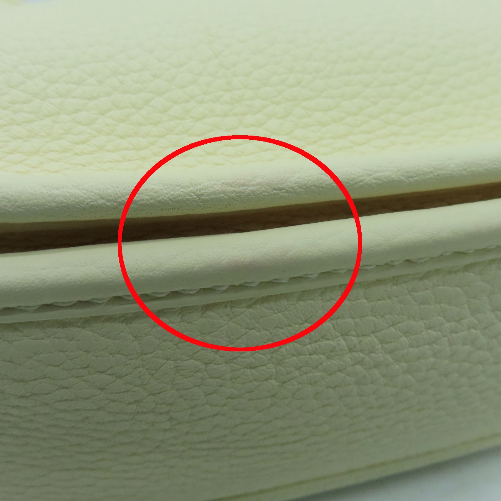 HERMES Clemence皮革Evelyne PM银扣肩背袋Nata白色