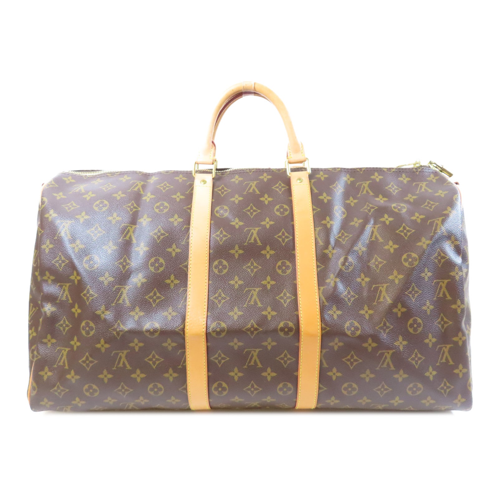 LOUIS VUITTON Monogram Keepall 55 Bandouliere金扣手挽肩背兩用袋啡色