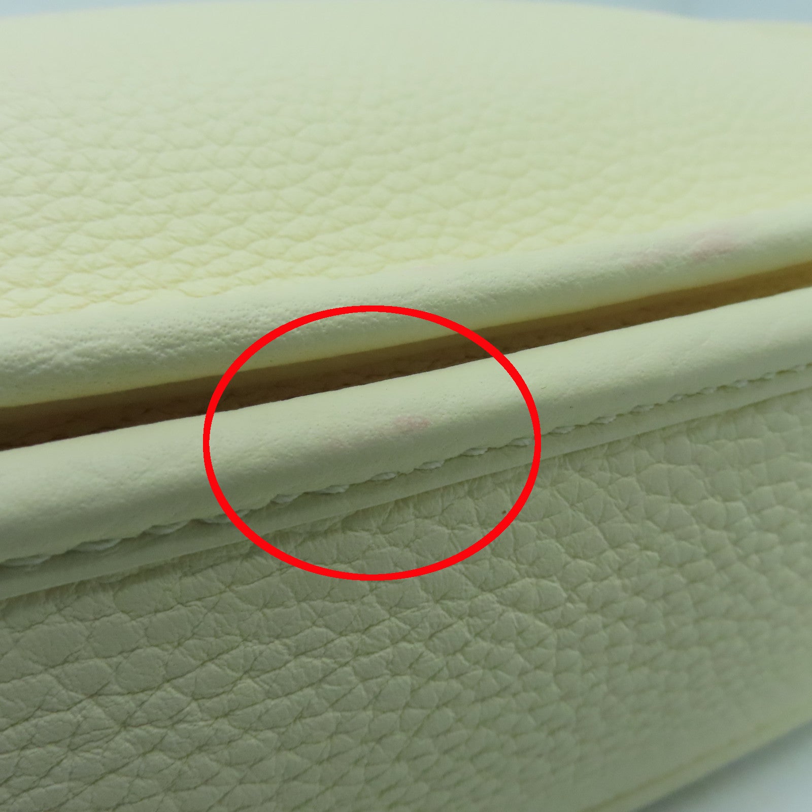 HERMES Clemence皮革Evelyne PM银扣肩背袋Nata白色