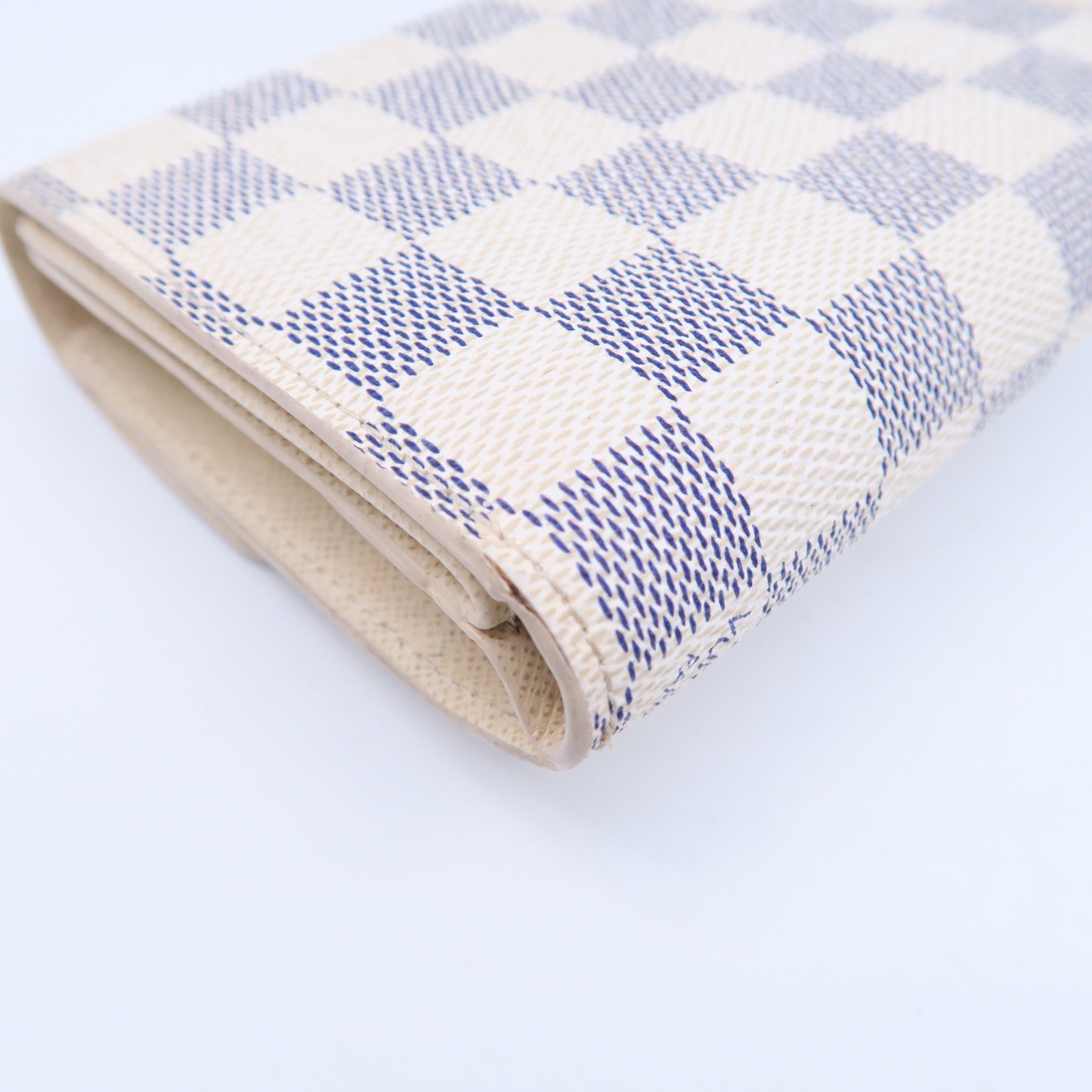 LOUIS VUITTON Damier Azur Wallet金扣錢包白色